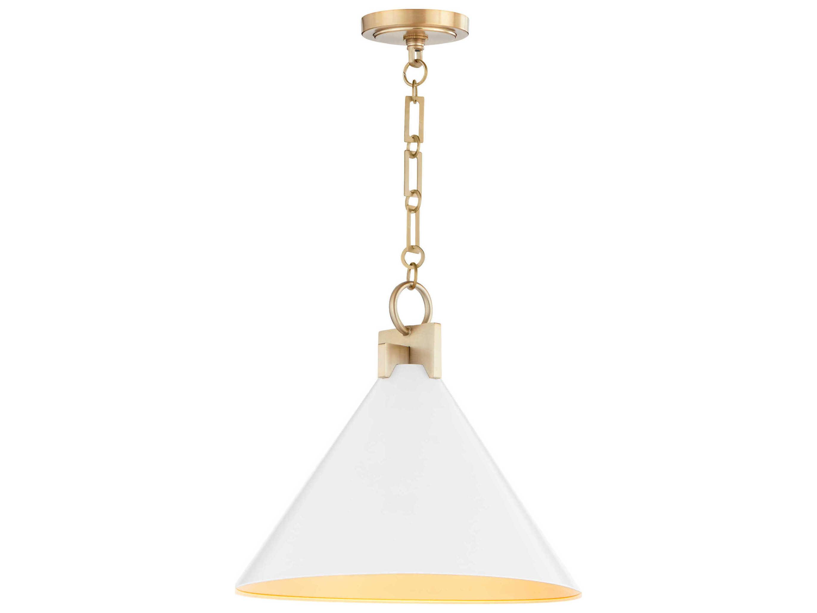 Quorum Jackson 1-Light Studio White Aged Brass Pendant