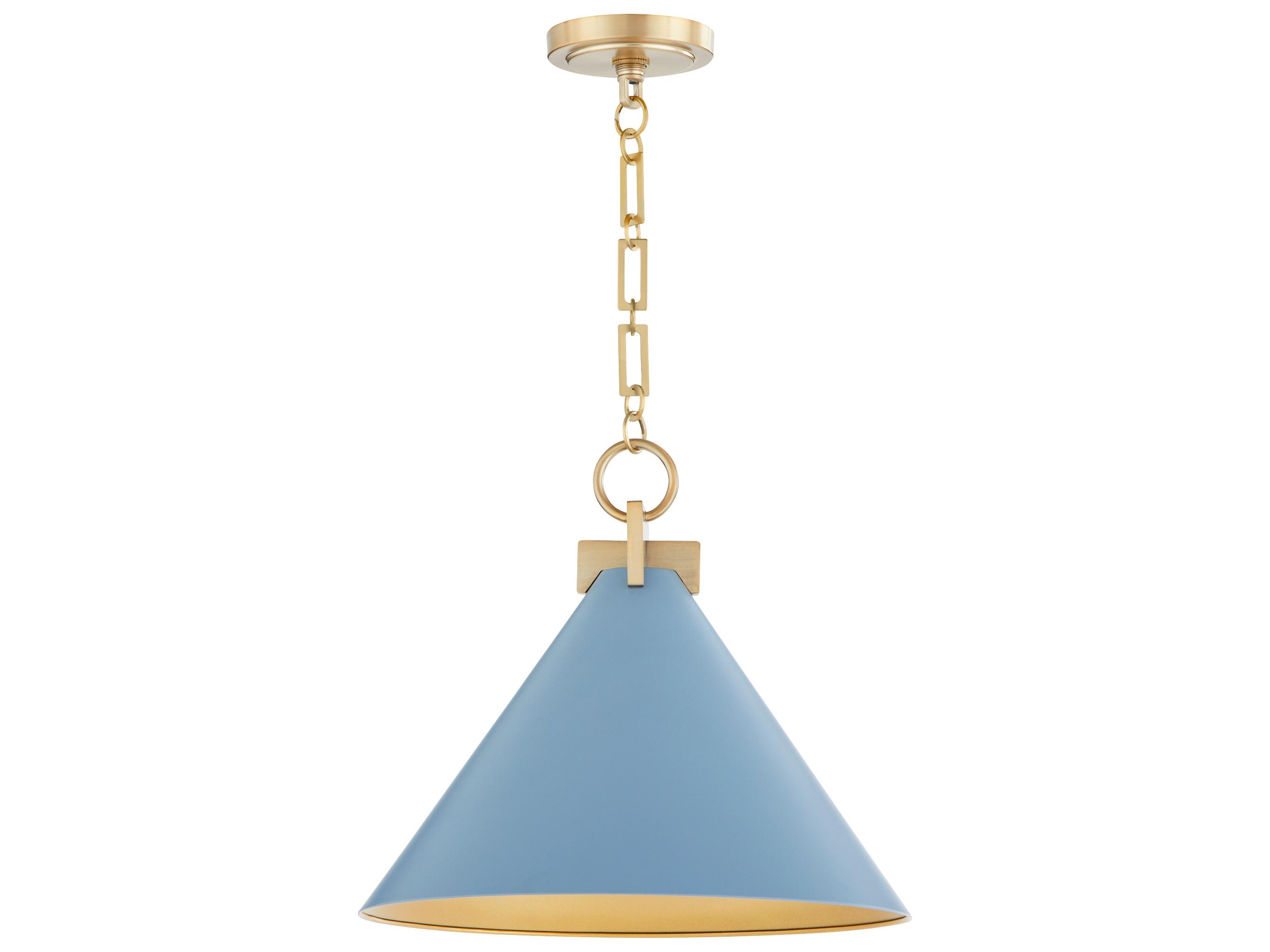 Quorum Jackson 1-Light Blue Aged Brass Pendant