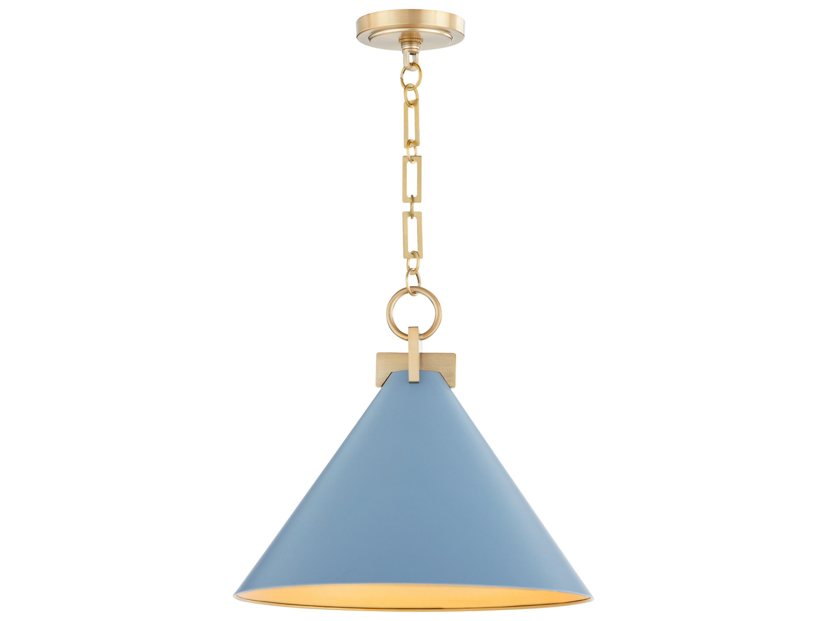Quorum Jackson 1-Light Blue Aged Brass Pendant