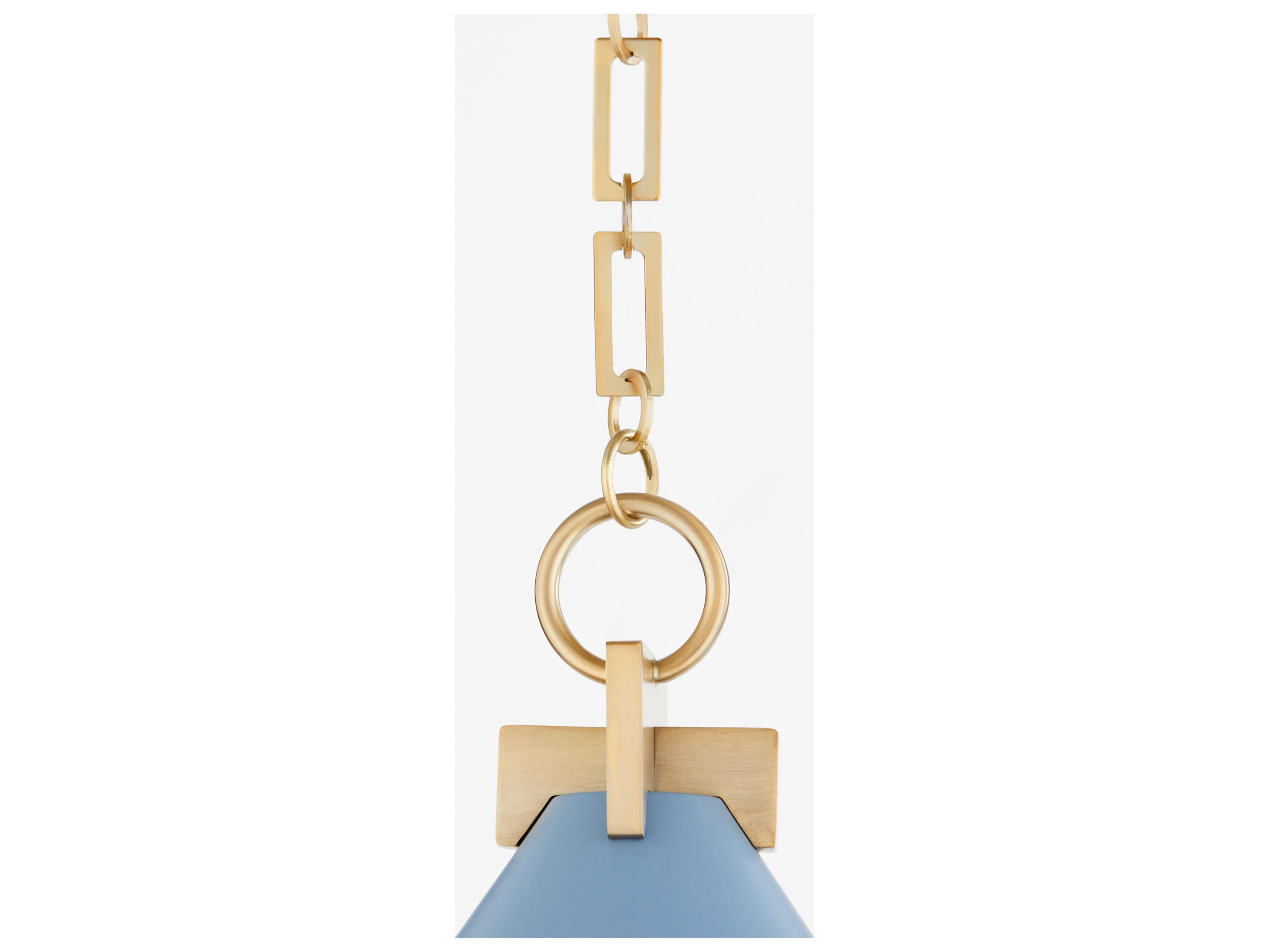 Quorum Jackson 1-Light Blue Aged Brass Pendant
