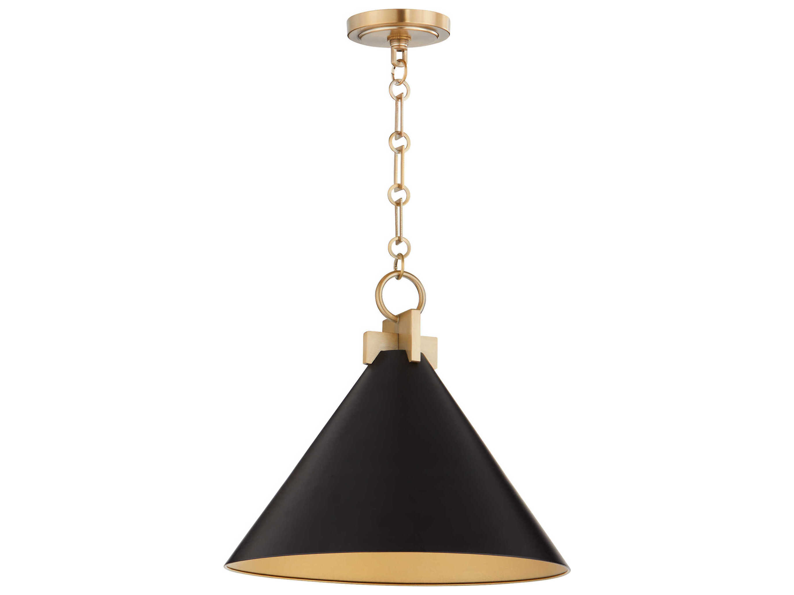 Quorum Jackson 1-Light Matte Black Aged Brass Pendant