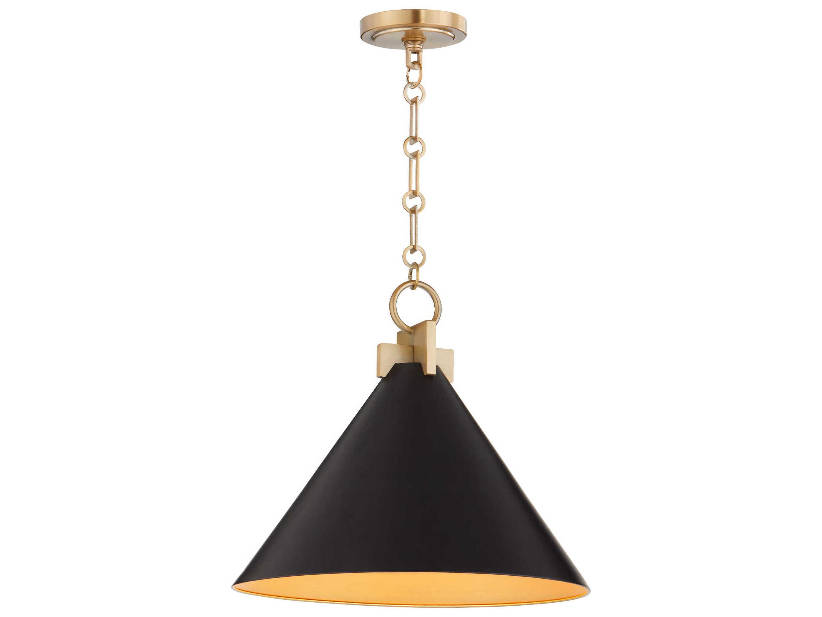 Quorum Jackson 1-Light Matte Black Aged Brass Pendant