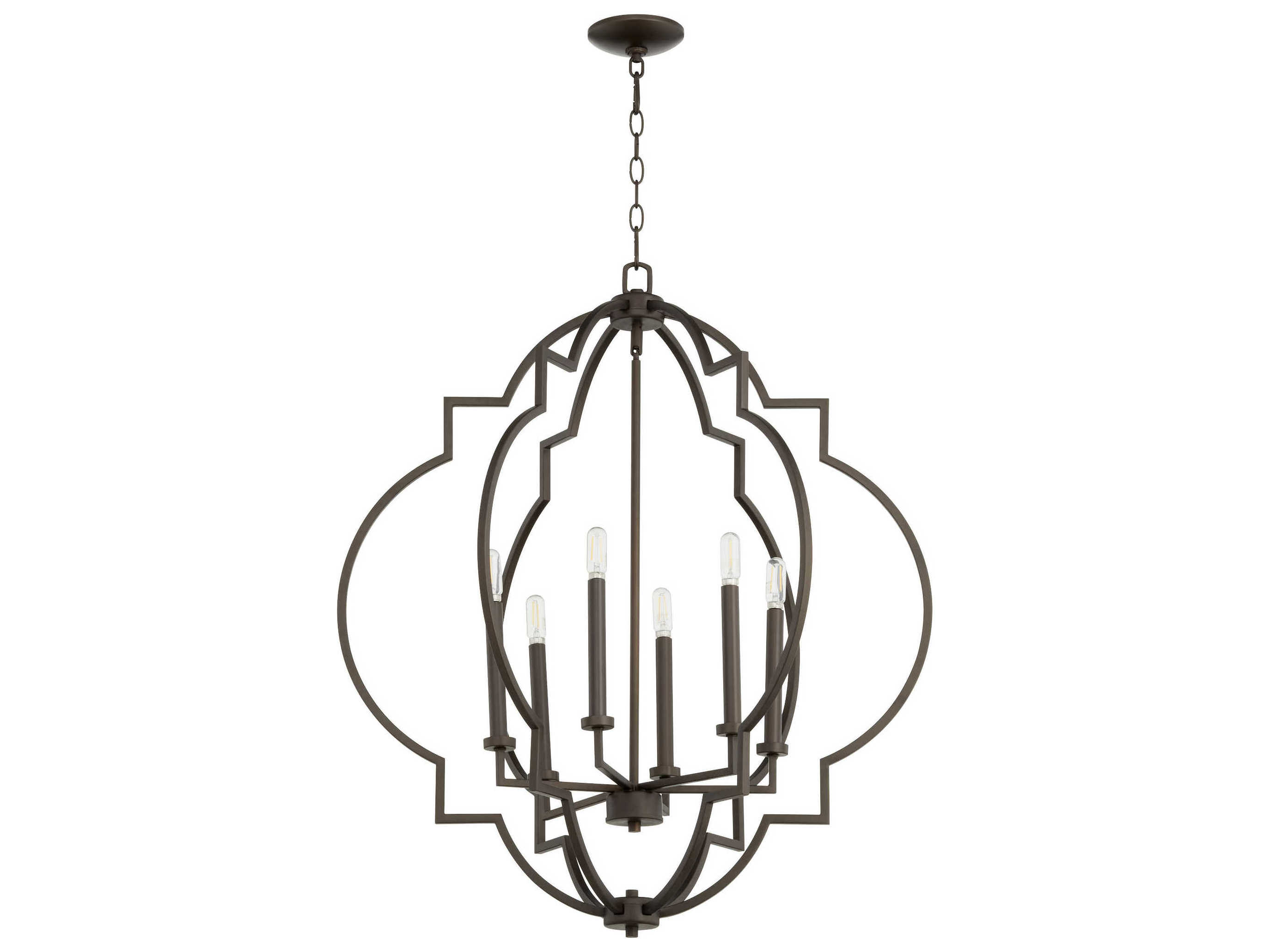 Quorum Dublin 6-Light Oiled Bronze Candelabra Tiered Chandelier