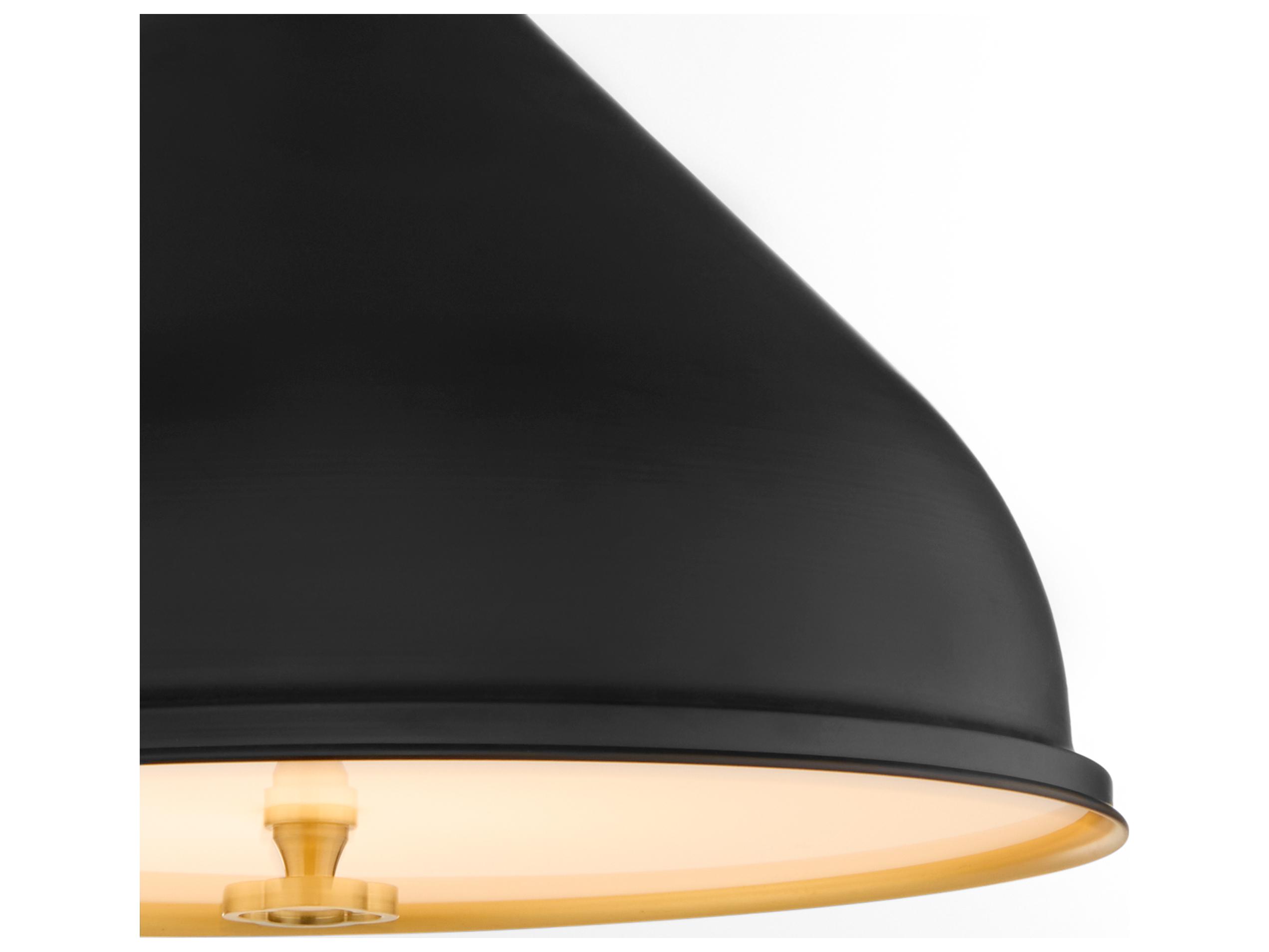 Quorum Bonnel 1-Light Matte Black Aged Brass Pendant