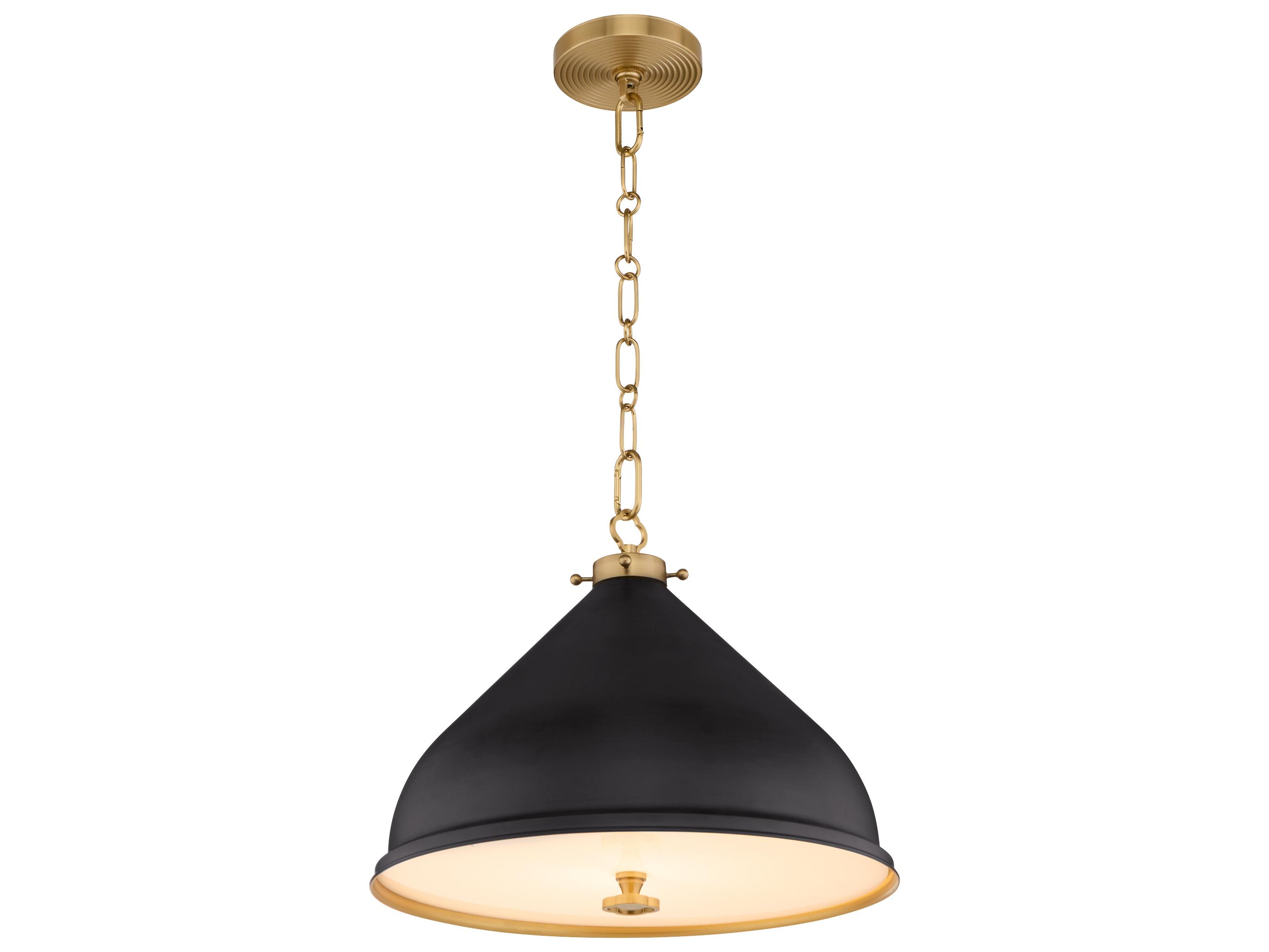 Quorum Bonnel 1-Light Matte Black Aged Brass Pendant
