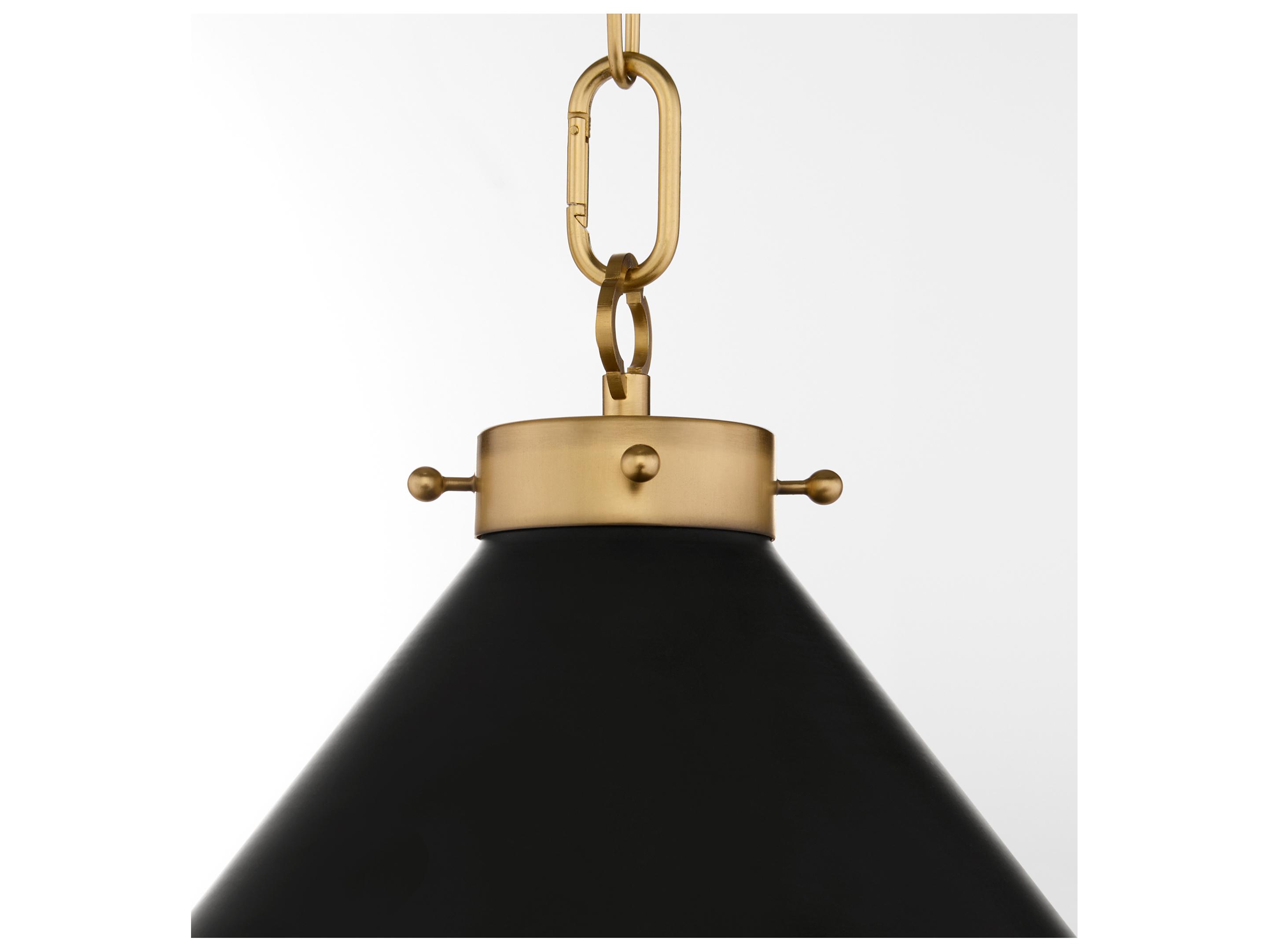 Quorum Bonnel 1-Light Matte Black Aged Brass Pendant