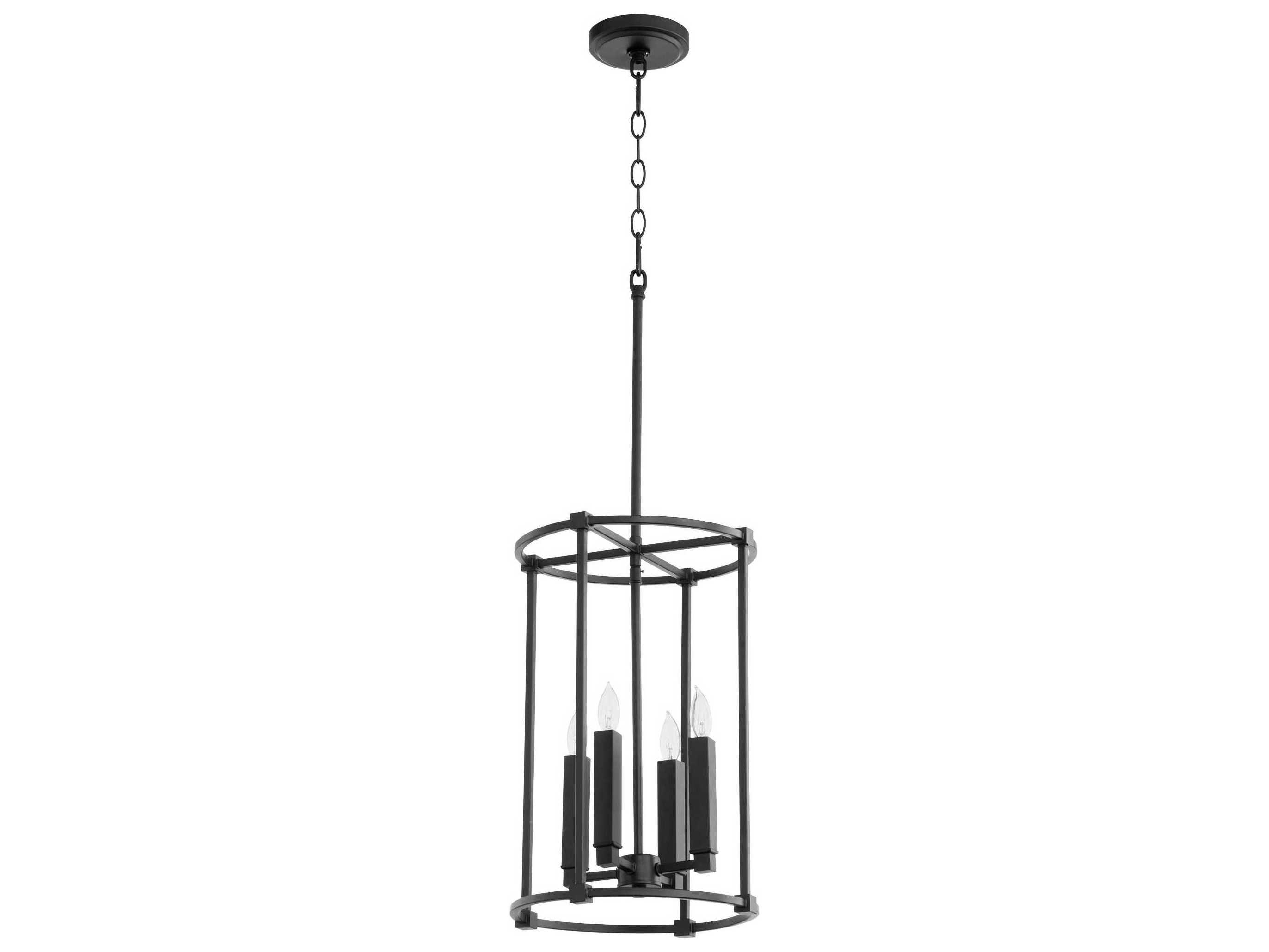 Quorum Olympus 4-Light Noir Black Candelabra Cylinder Chandelier