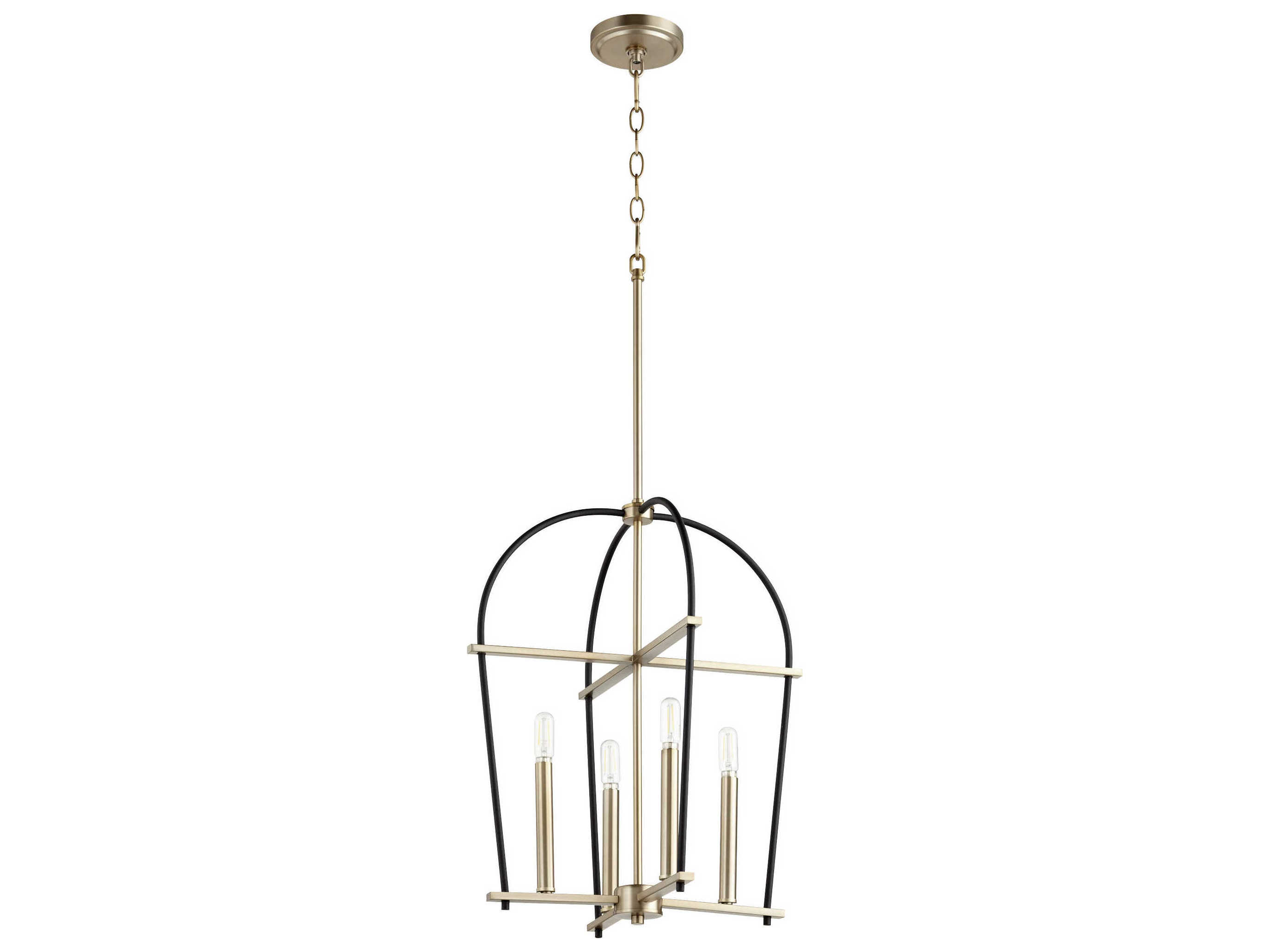 Quorum Espy 4-Light Noir With Aged Brass Black Candelabra Chandelier