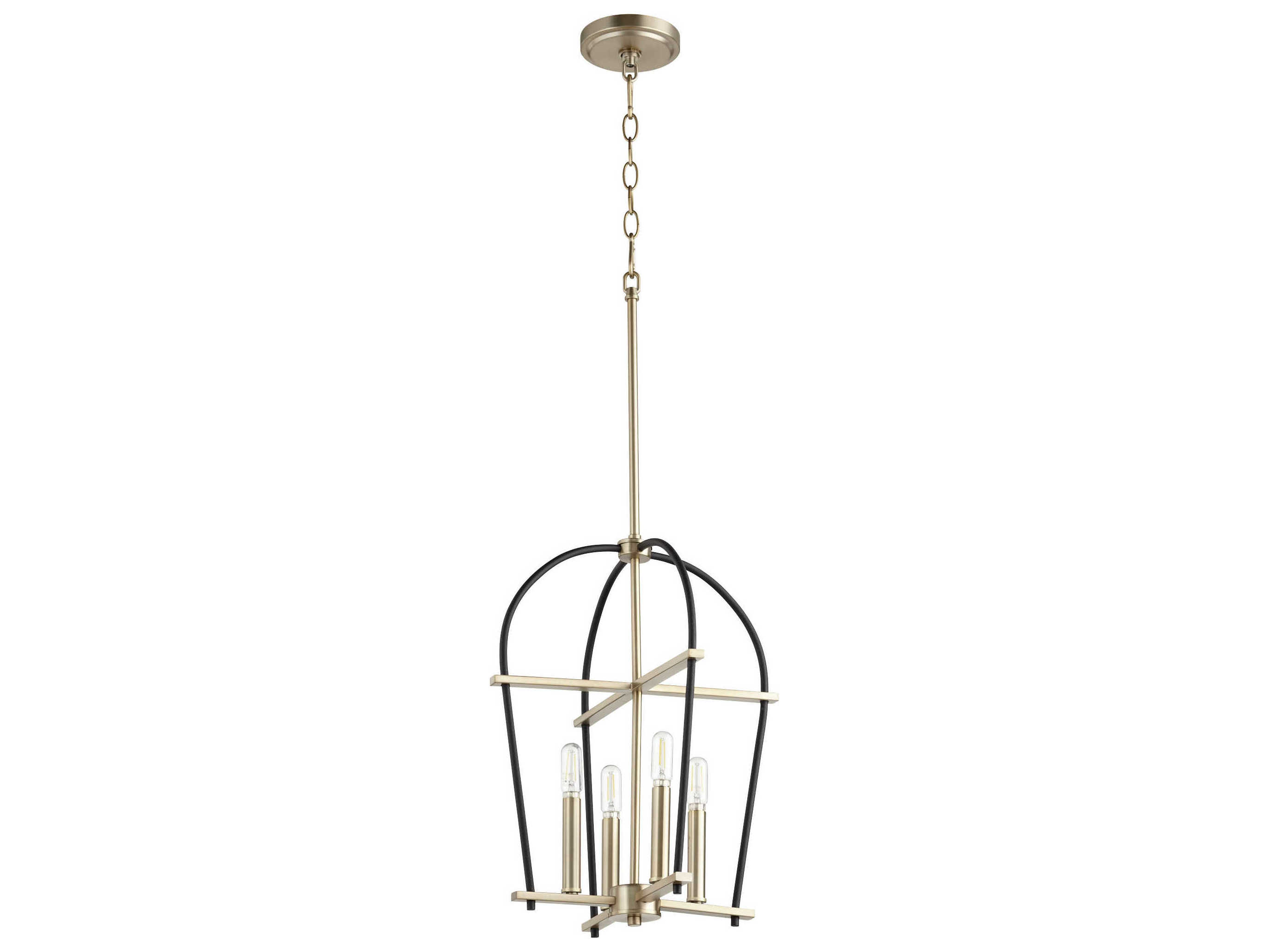 Quorum Espy 4-Light Noir With Aged Brass Black Candelabra Chandelier