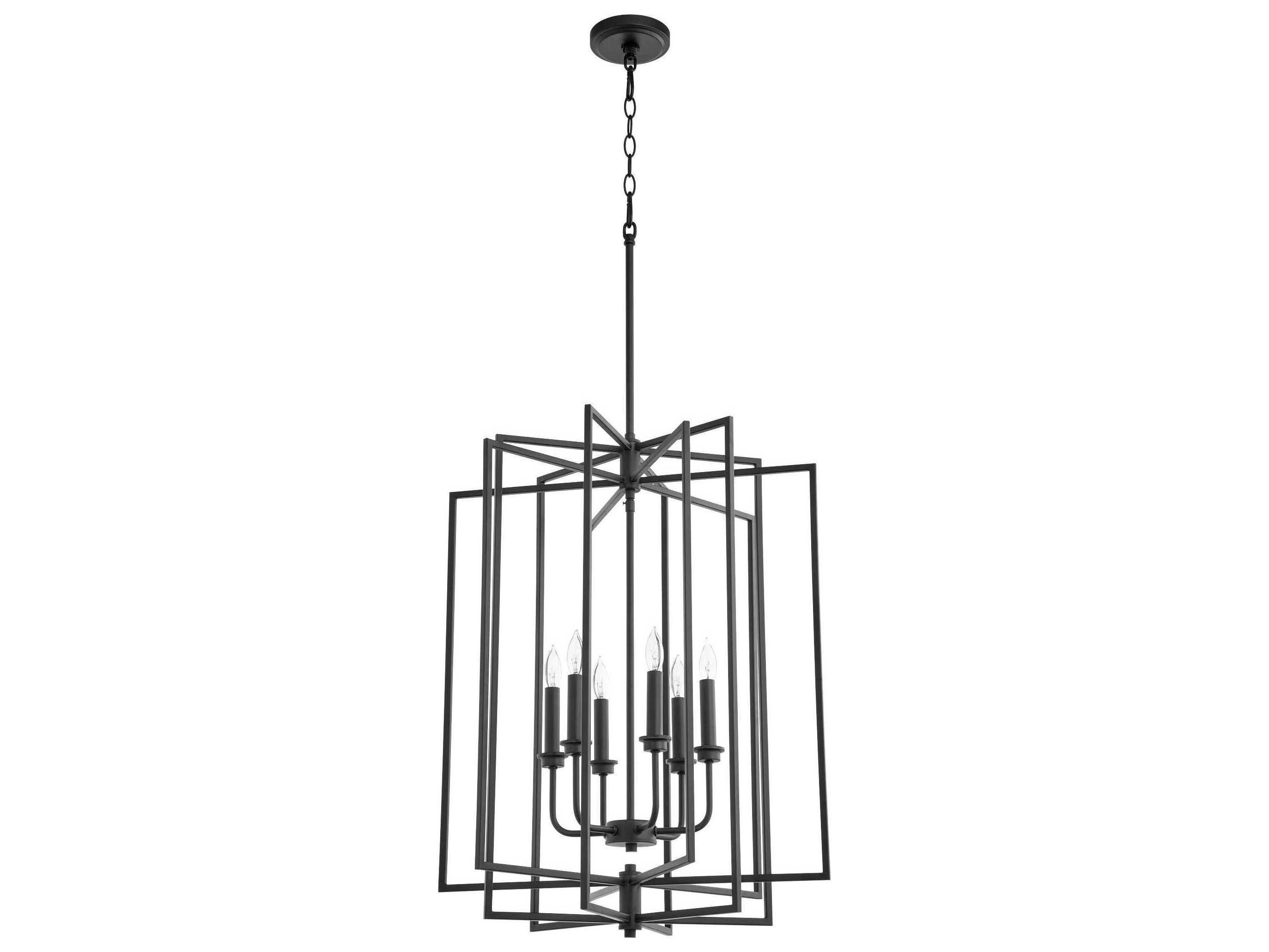 Quorum Hammond 6-Light Noir Black Candelabra Geometric Chandelier