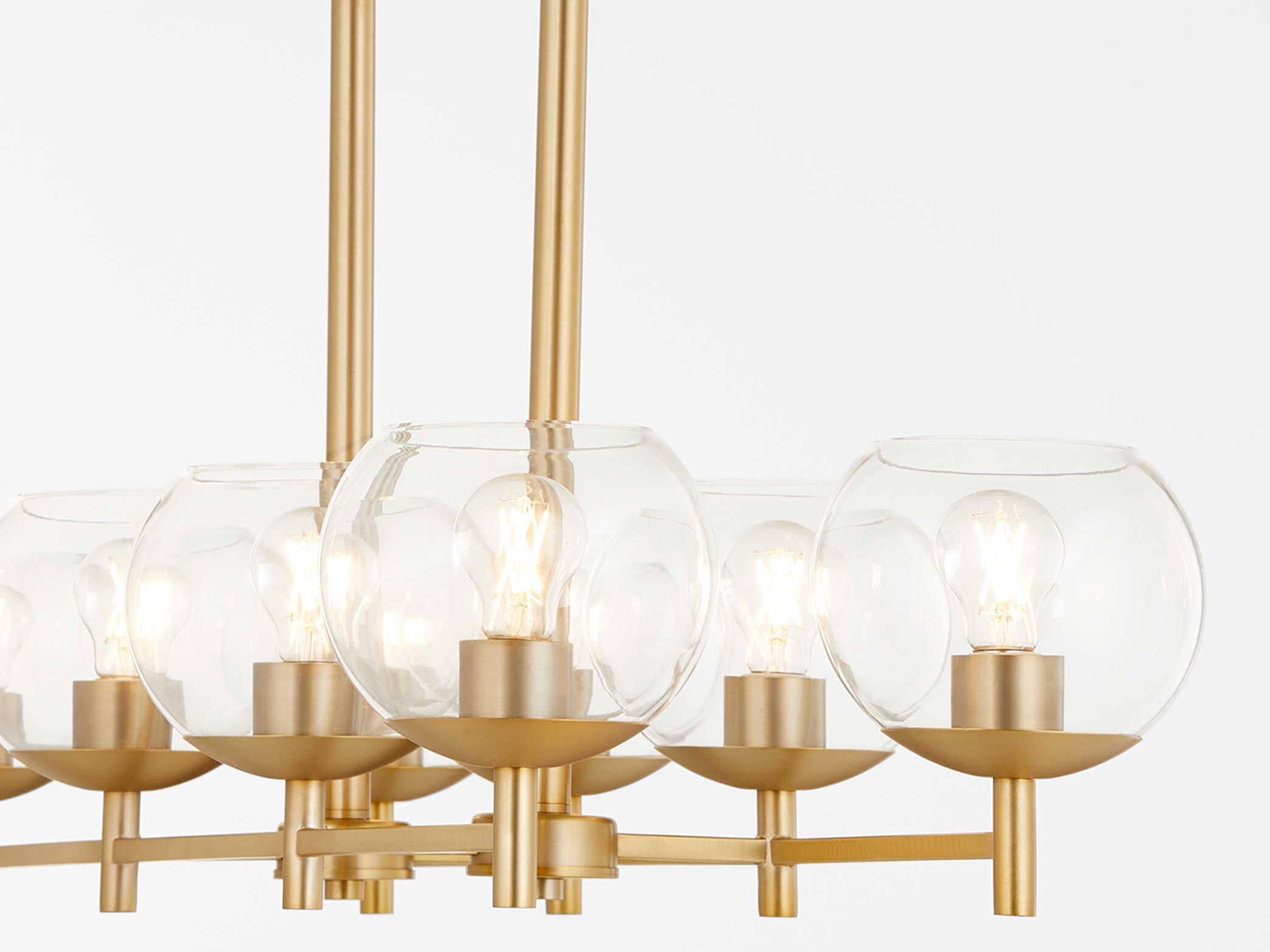 Quorum Lyon 8-Light Aged Brass Globe Island Pendant
