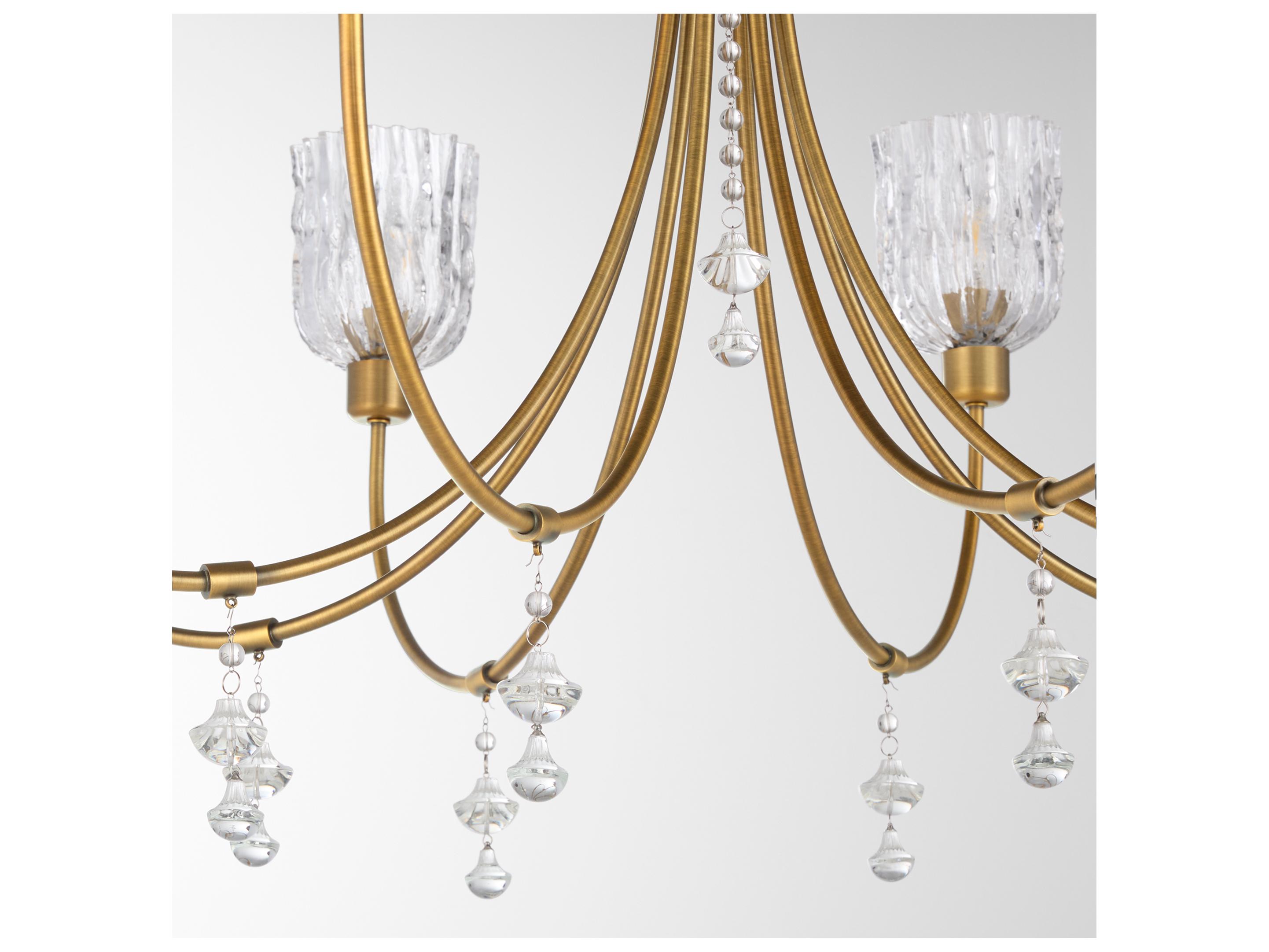 Quorum Meriam 8-Light Brushed Brass Candelabra Chandelier