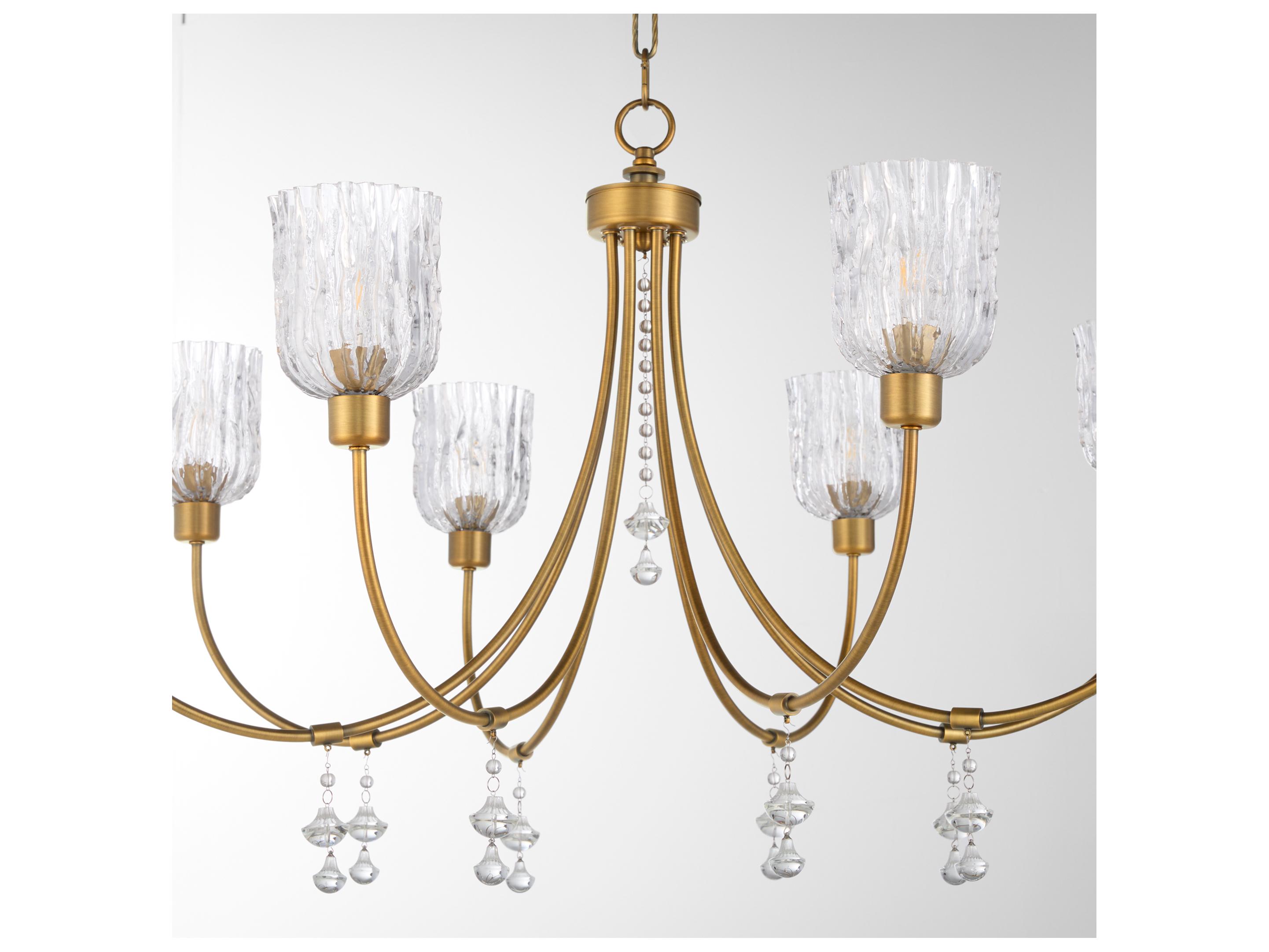 Quorum Meriam 8-Light Brushed Brass Candelabra Chandelier