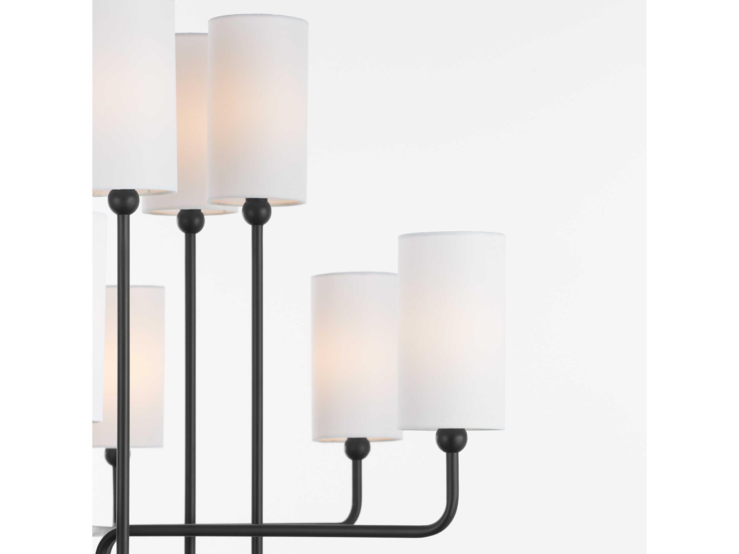 Quorum Charlotte 12-Light Matte Black Cylinder Chandelier