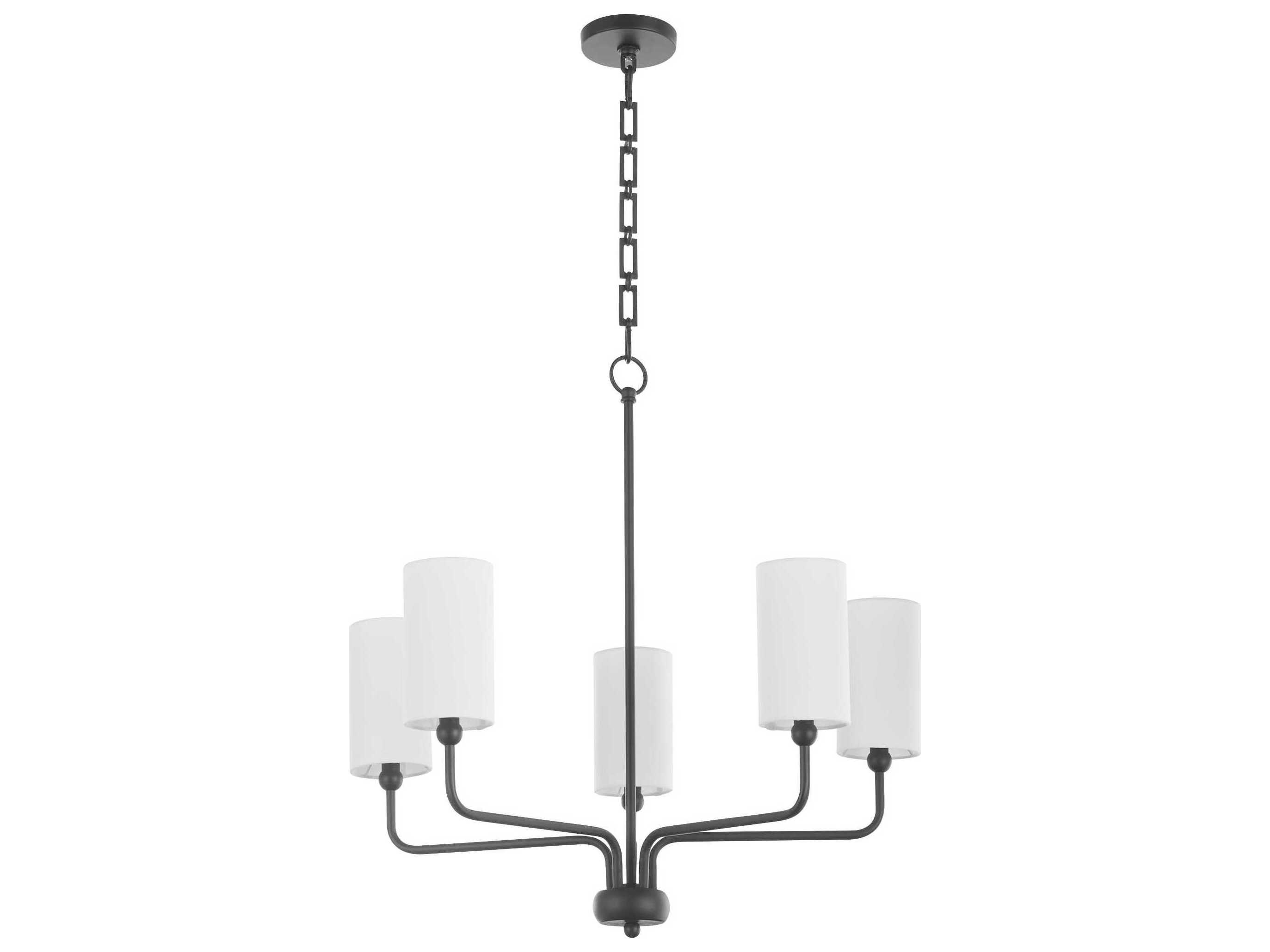 Quorum Charlotte 5-Light Matte Black Cylinder Chandelier