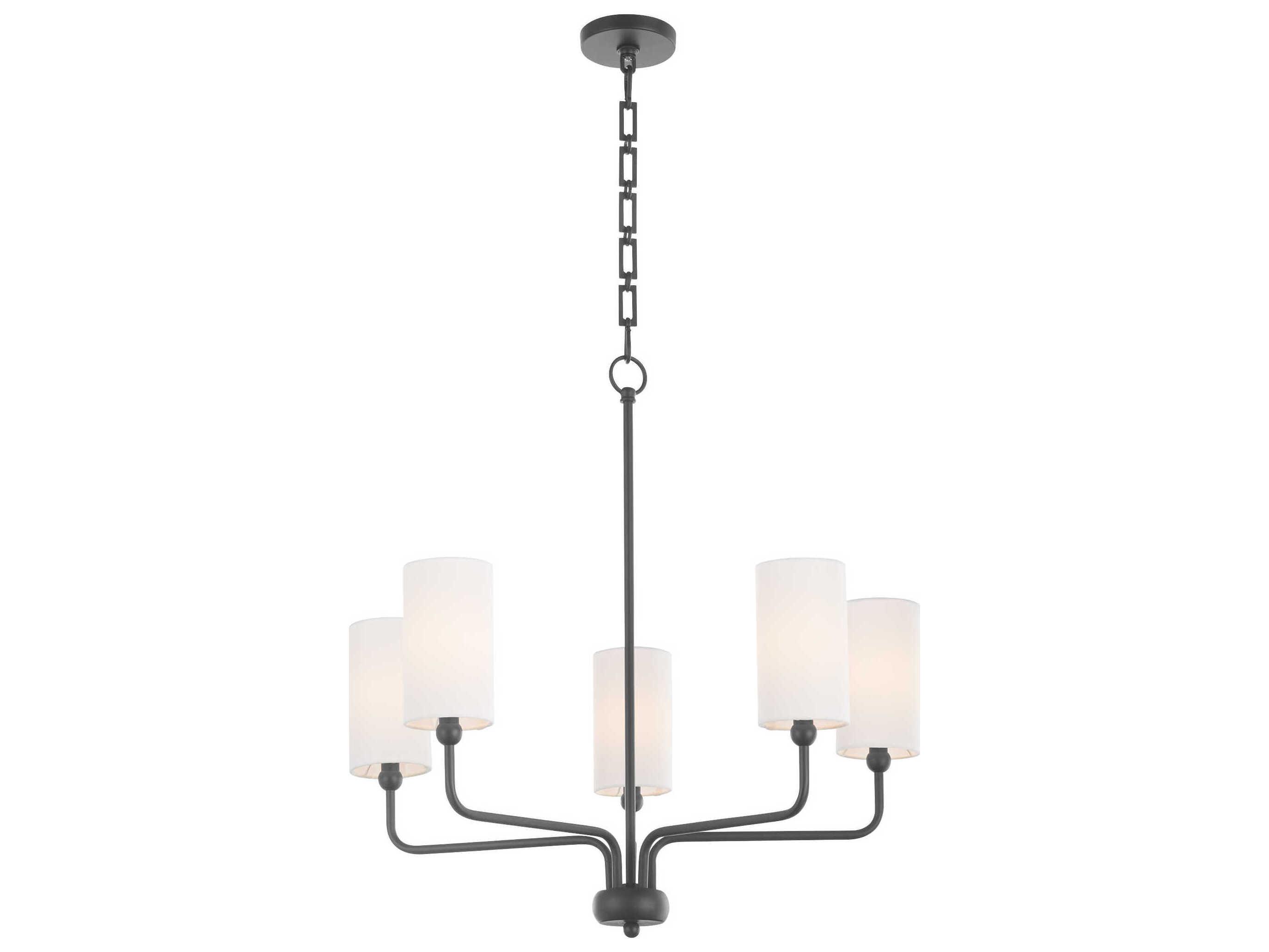 Quorum Charlotte 5-Light Matte Black Cylinder Chandelier