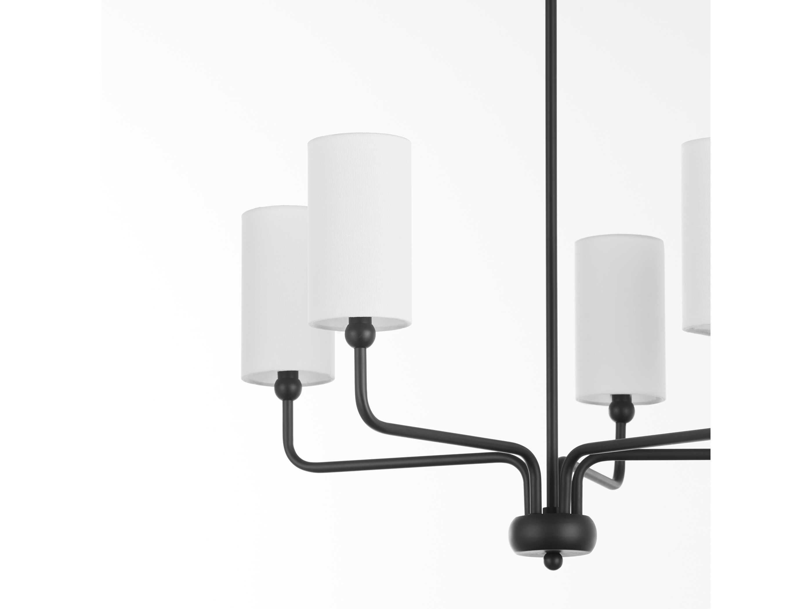 Quorum Charlotte 5-Light Matte Black Cylinder Chandelier