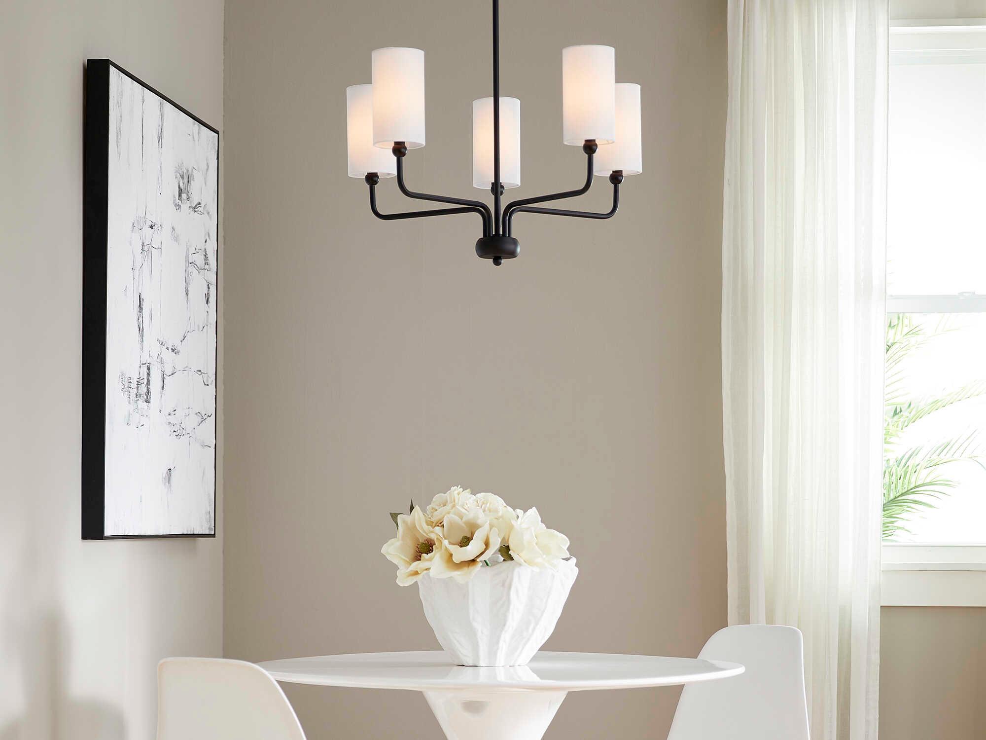 Quorum Charlotte 5-Light Matte Black Cylinder Chandelier