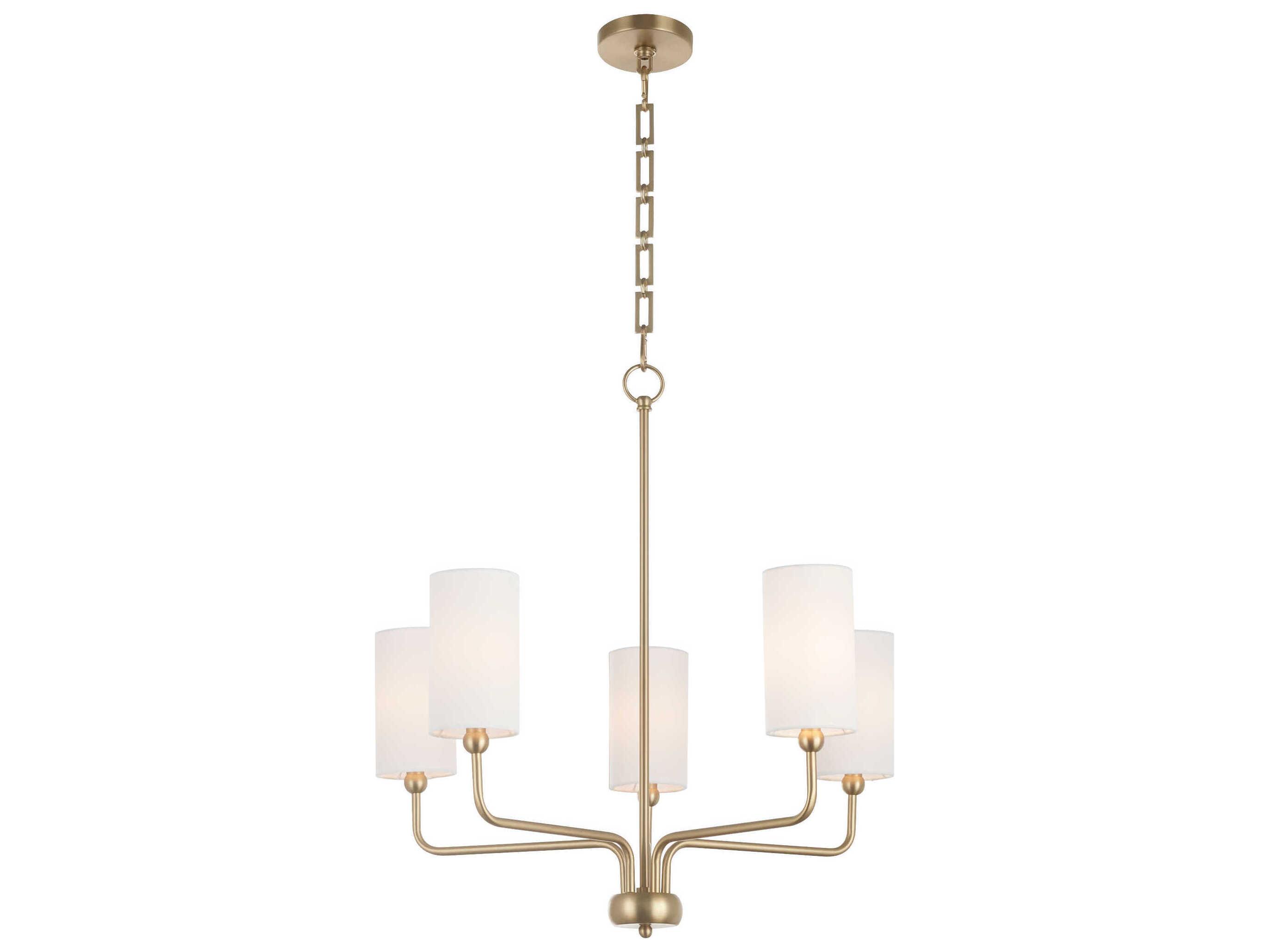 Quorum Charlotte 5-Light Aged Brass Cylinder Chandelier