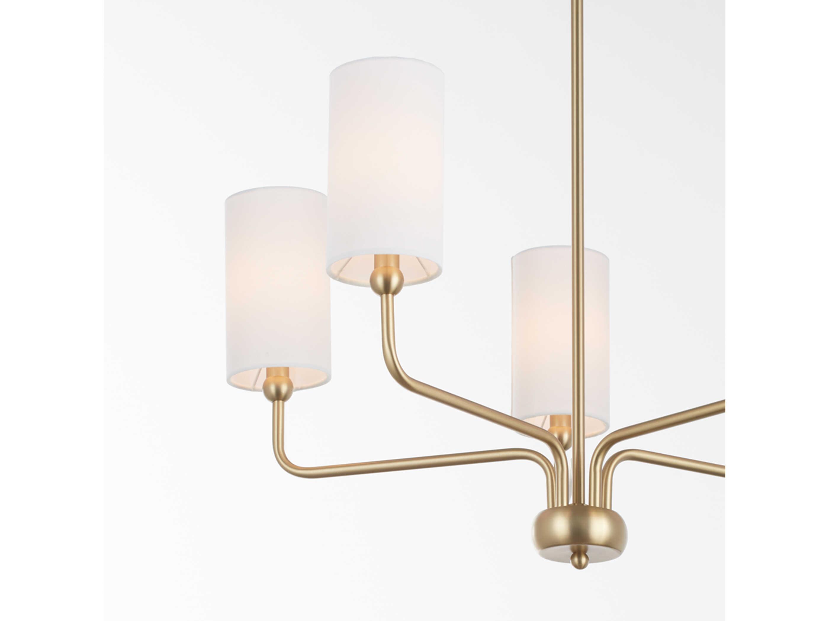 Quorum Charlotte 5-Light Aged Brass Cylinder Chandelier