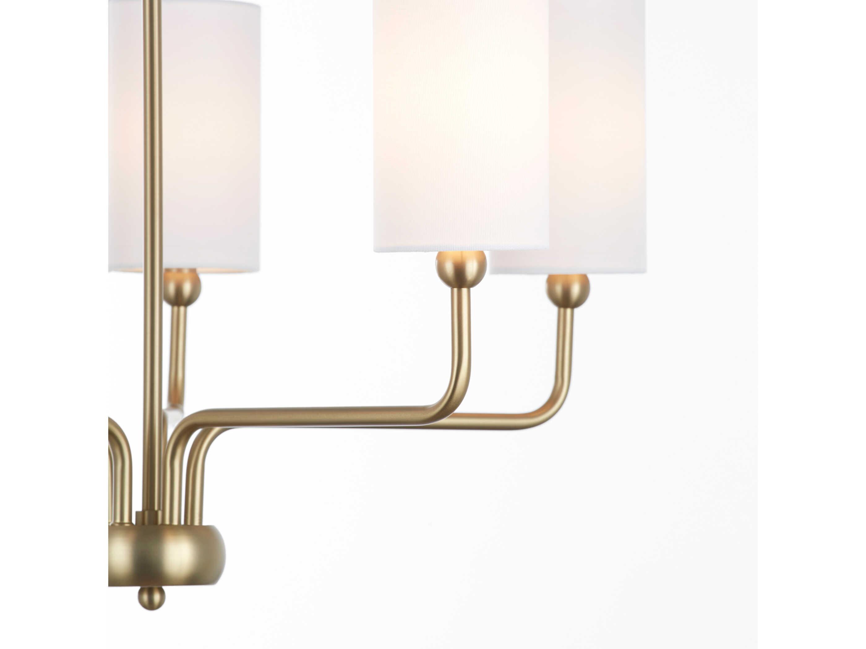 Quorum Charlotte 5-Light Aged Brass Cylinder Chandelier