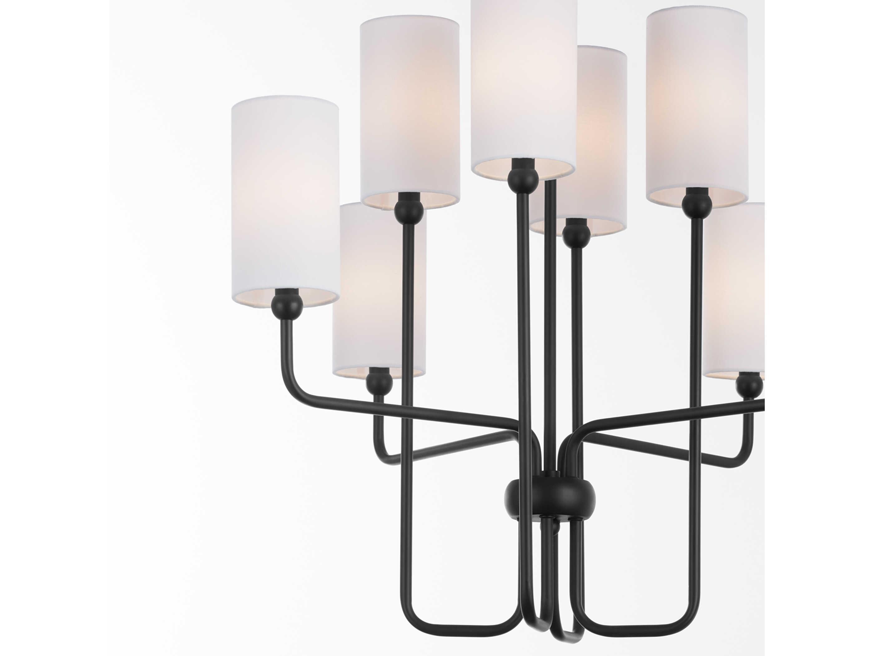 Quorum Charlotte 8-Light Matte Black Cylinder Chandelier