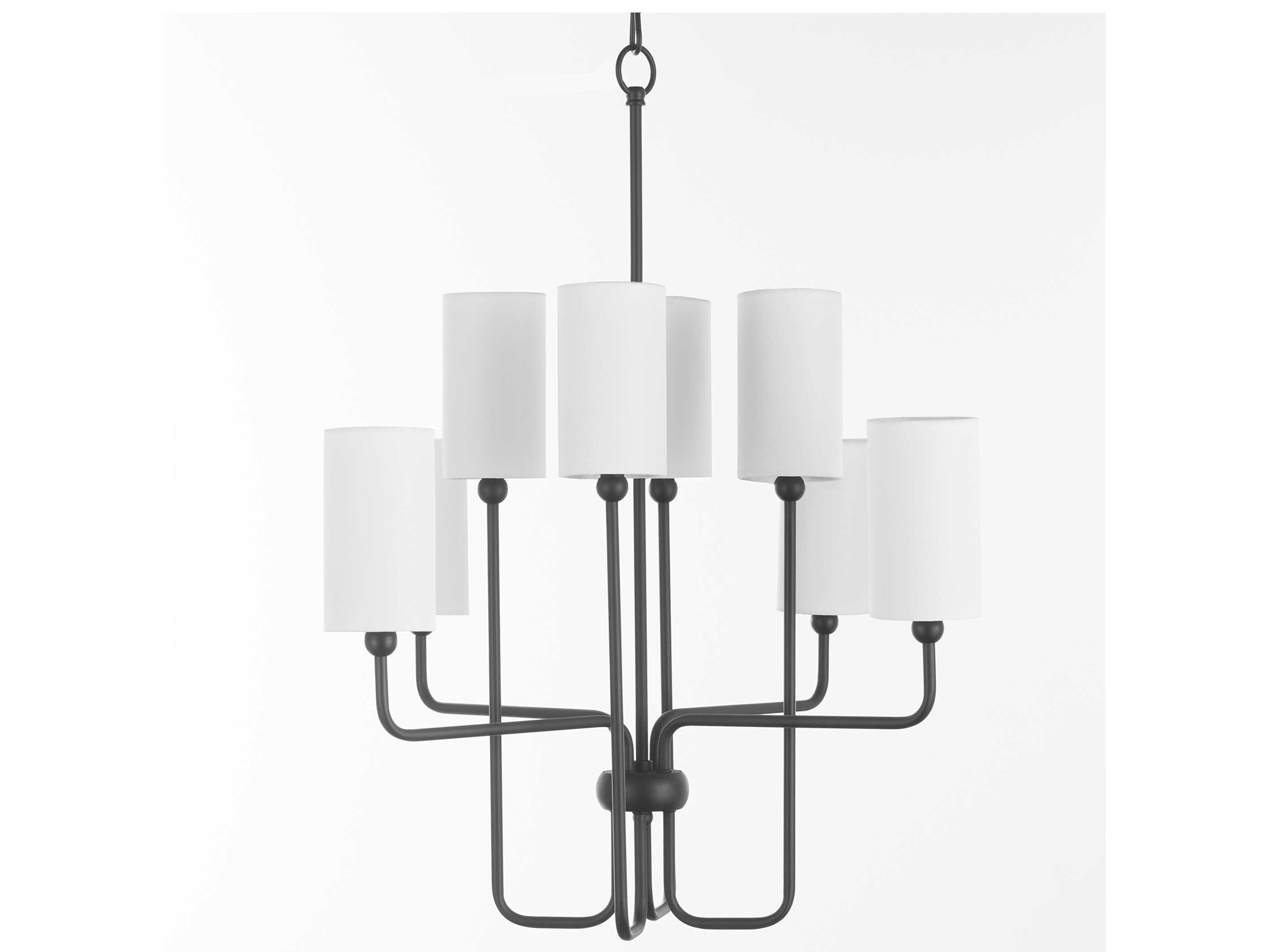 Quorum Charlotte 8-Light Matte Black Cylinder Chandelier