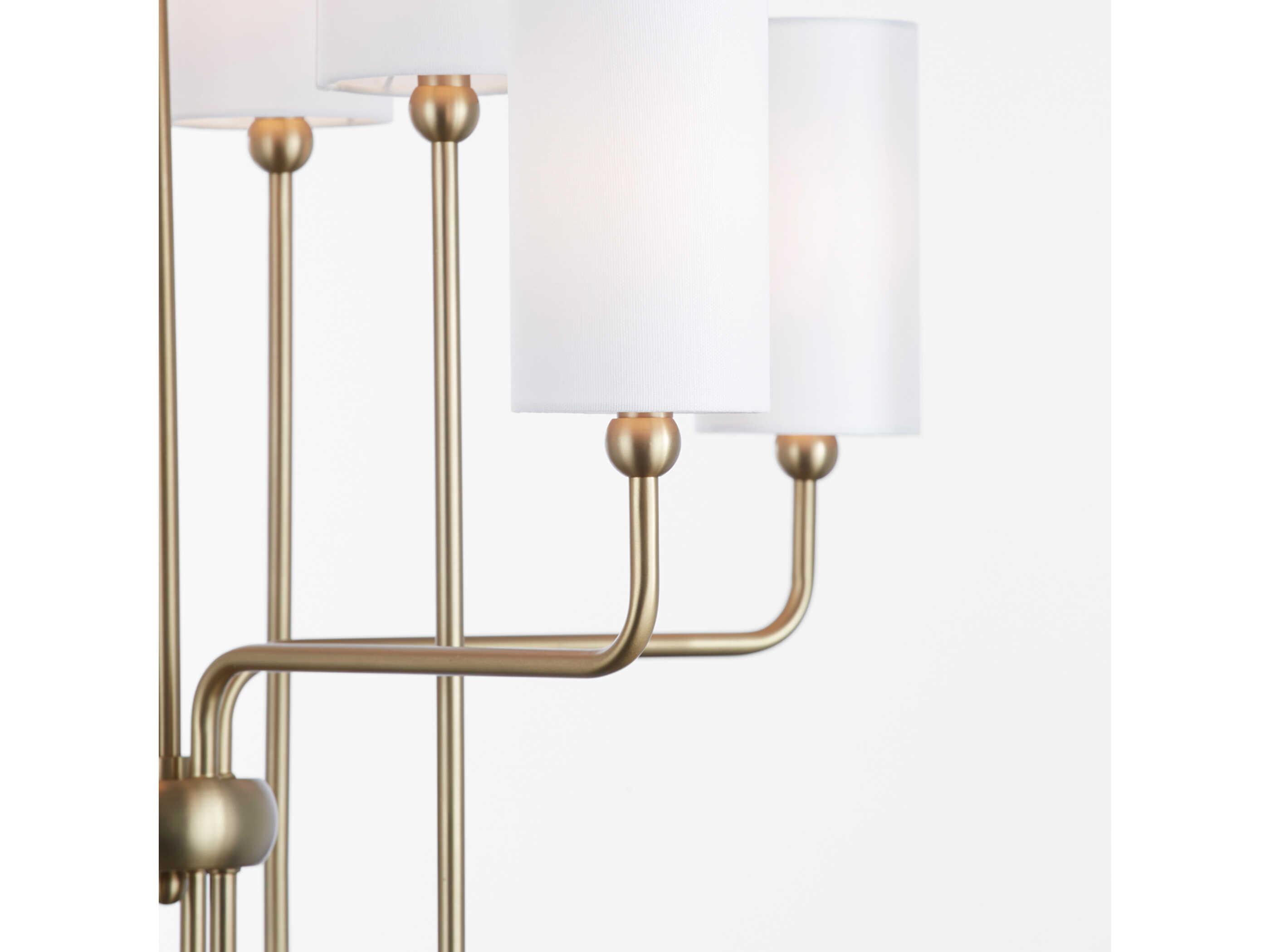 Quorum Charlotte 8-Light Aged Brass Cylinder Chandelier