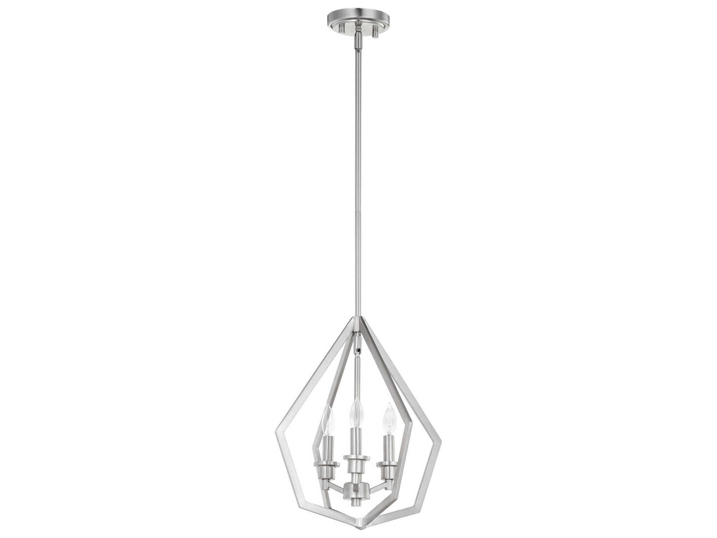 Quorum Knox 3-Light Satin Nickel Candelabra Chandelier