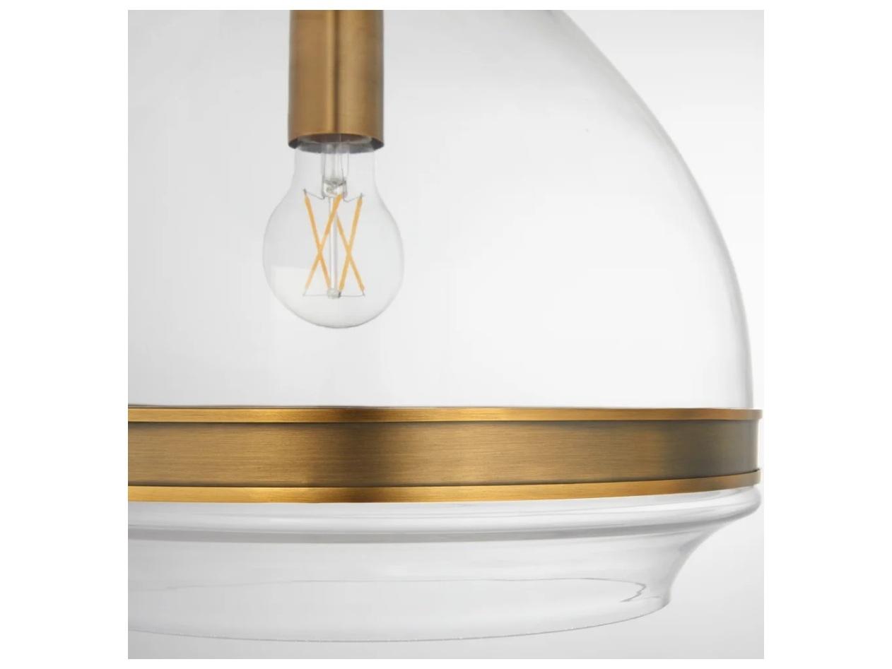 Quorum Tilbrook 1-Light Brushed Brass Dome Pendant