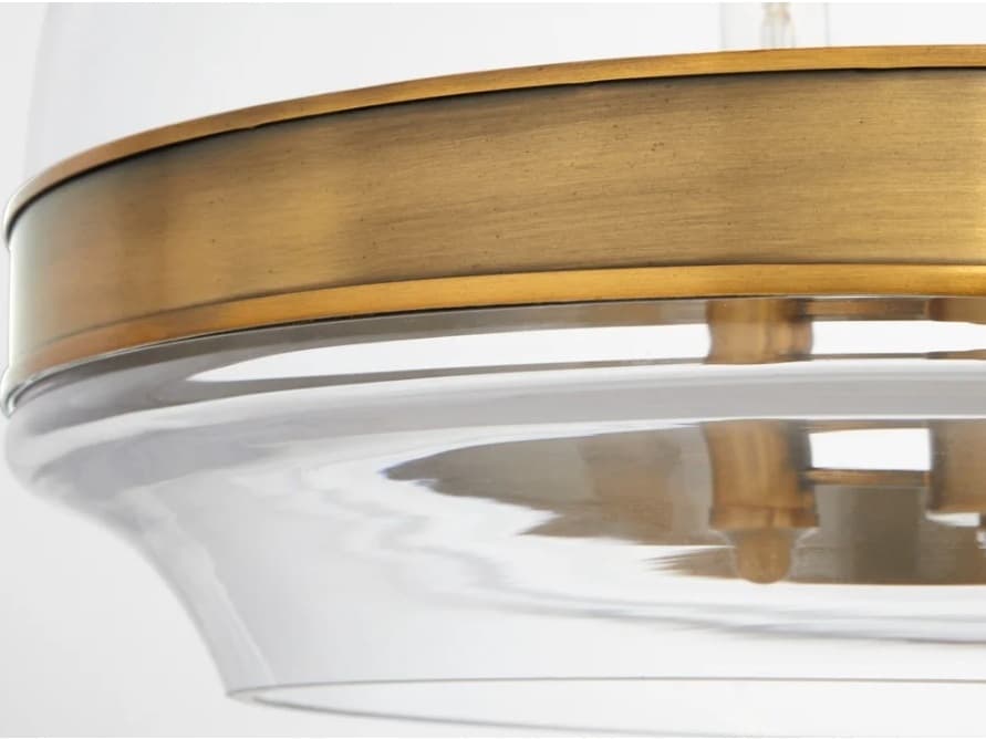 Quorum Tilbrook 3-Light Brushed Brass Dome Pendant