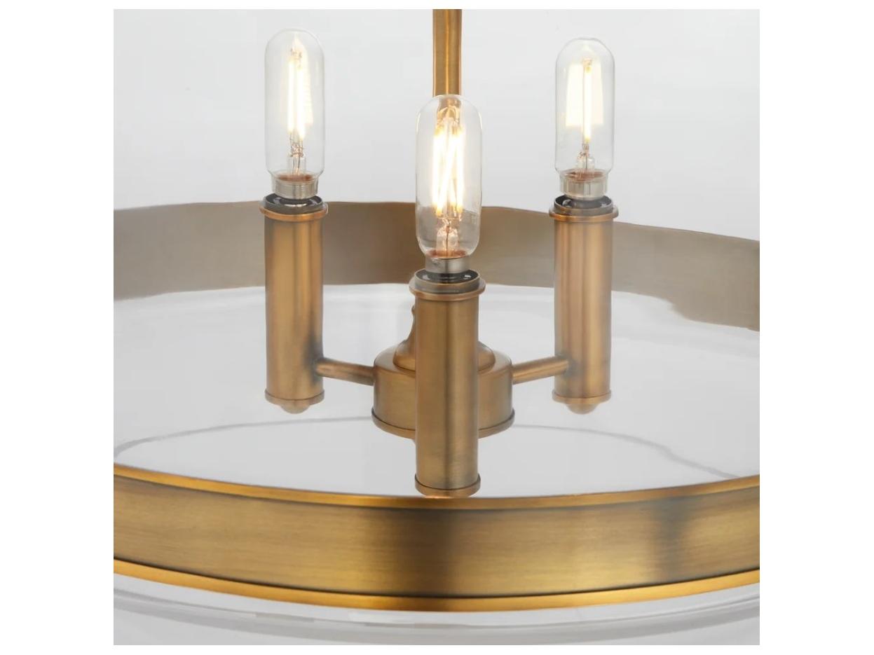 Quorum Tilbrook 3-Light Brushed Brass Dome Pendant