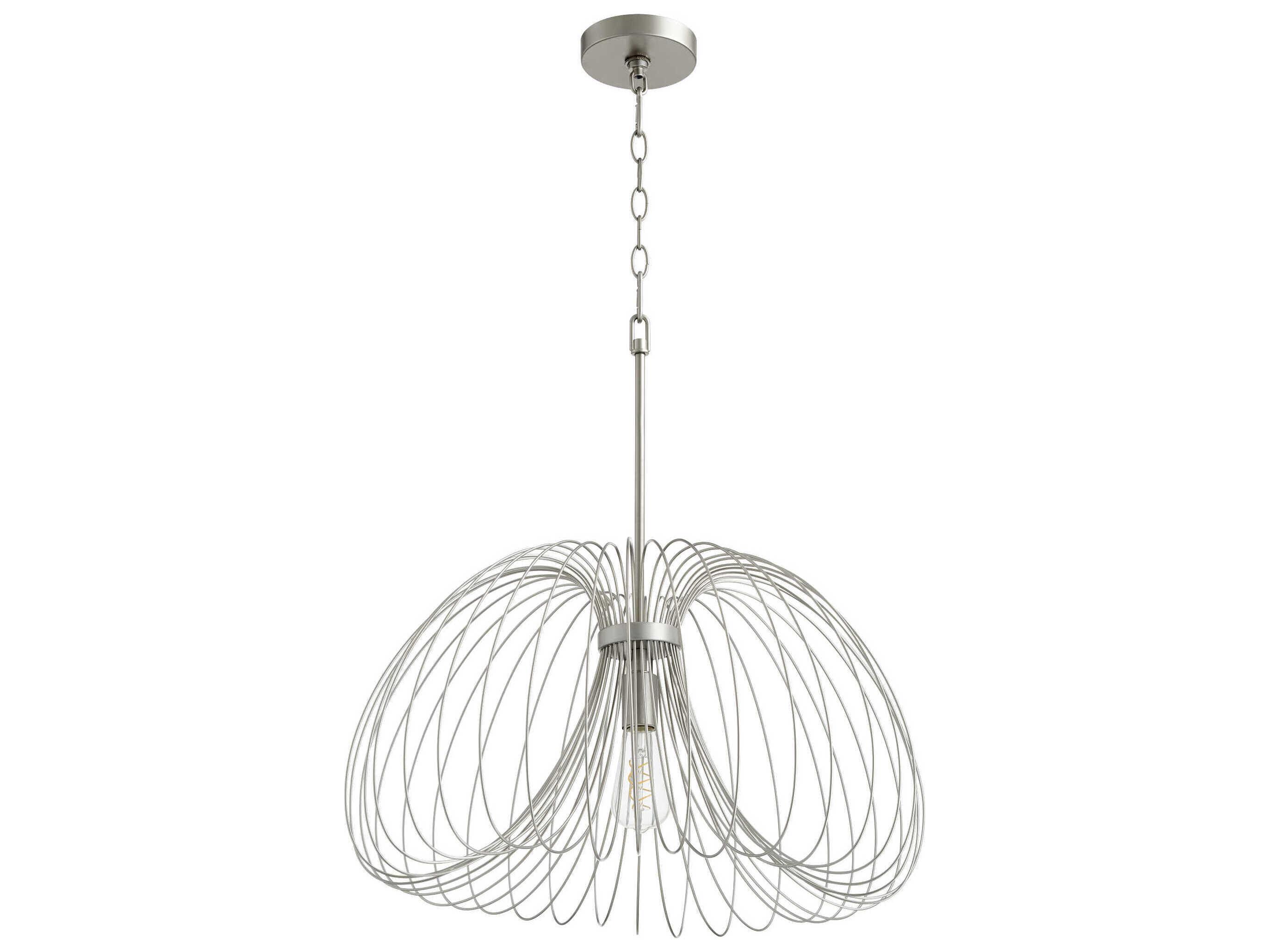 Quorum Loopy Loop 1-Light Brushed Silver Pendant