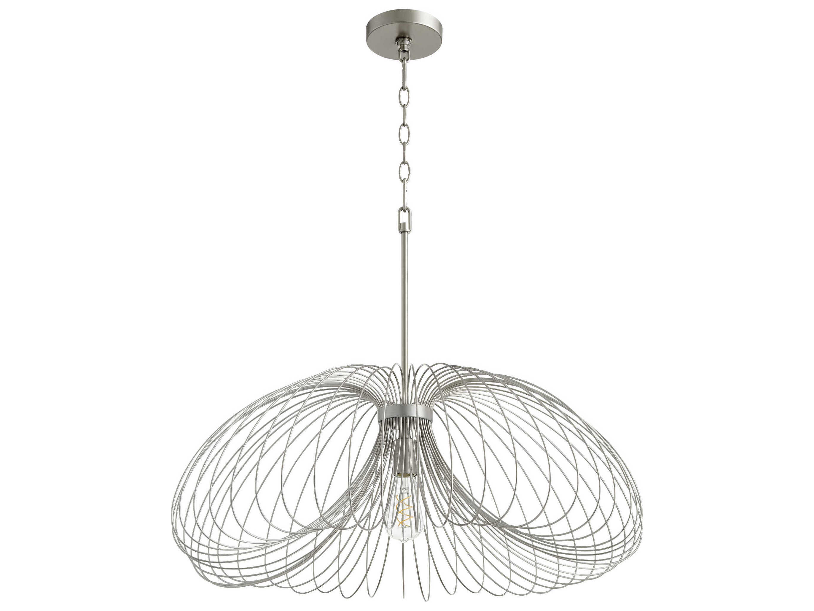 Quorum Loopy Loop 1-Light Brushed Silver Pendant