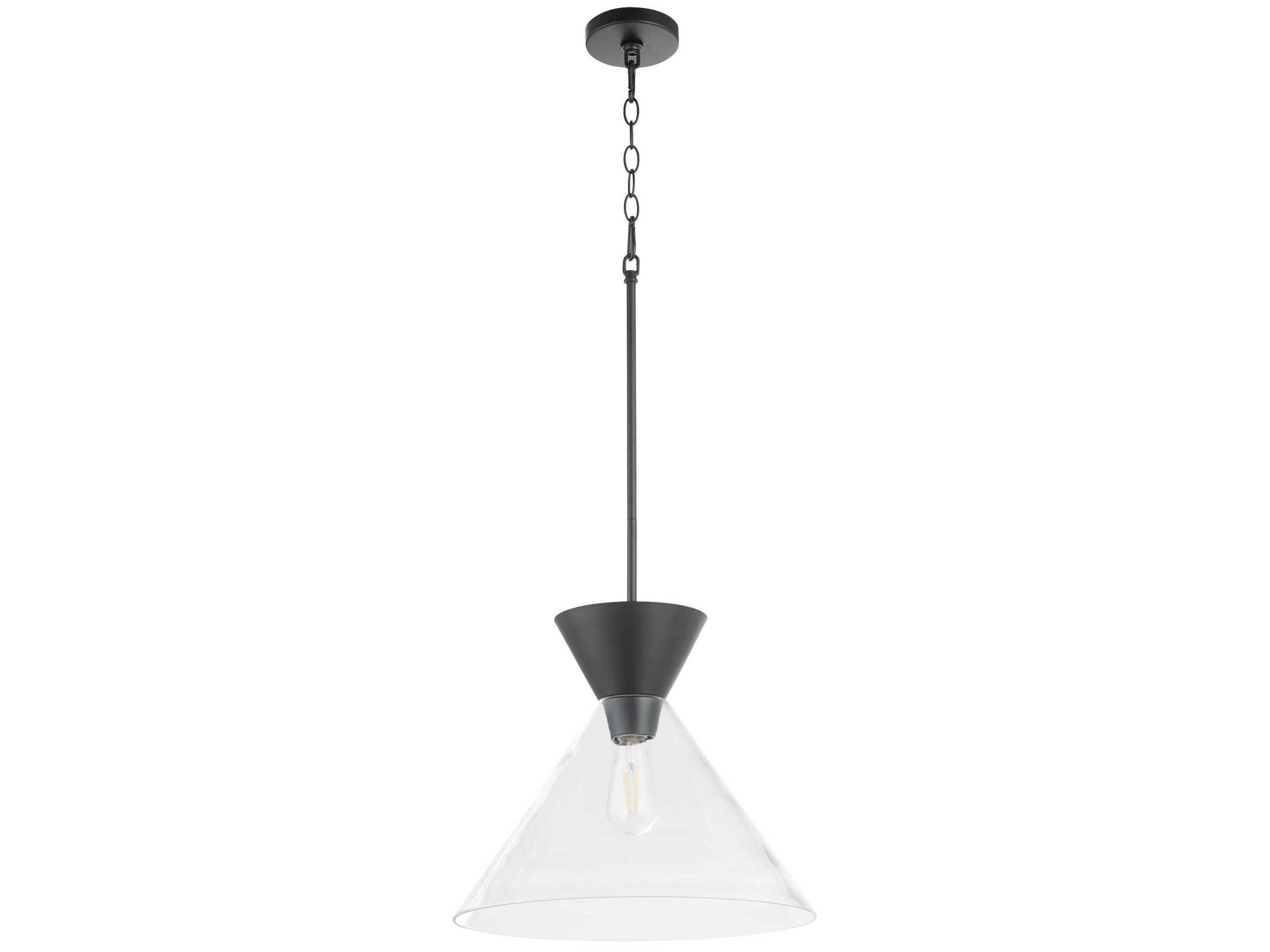 Quorum Beldar 1-Light Matte Black Pendant