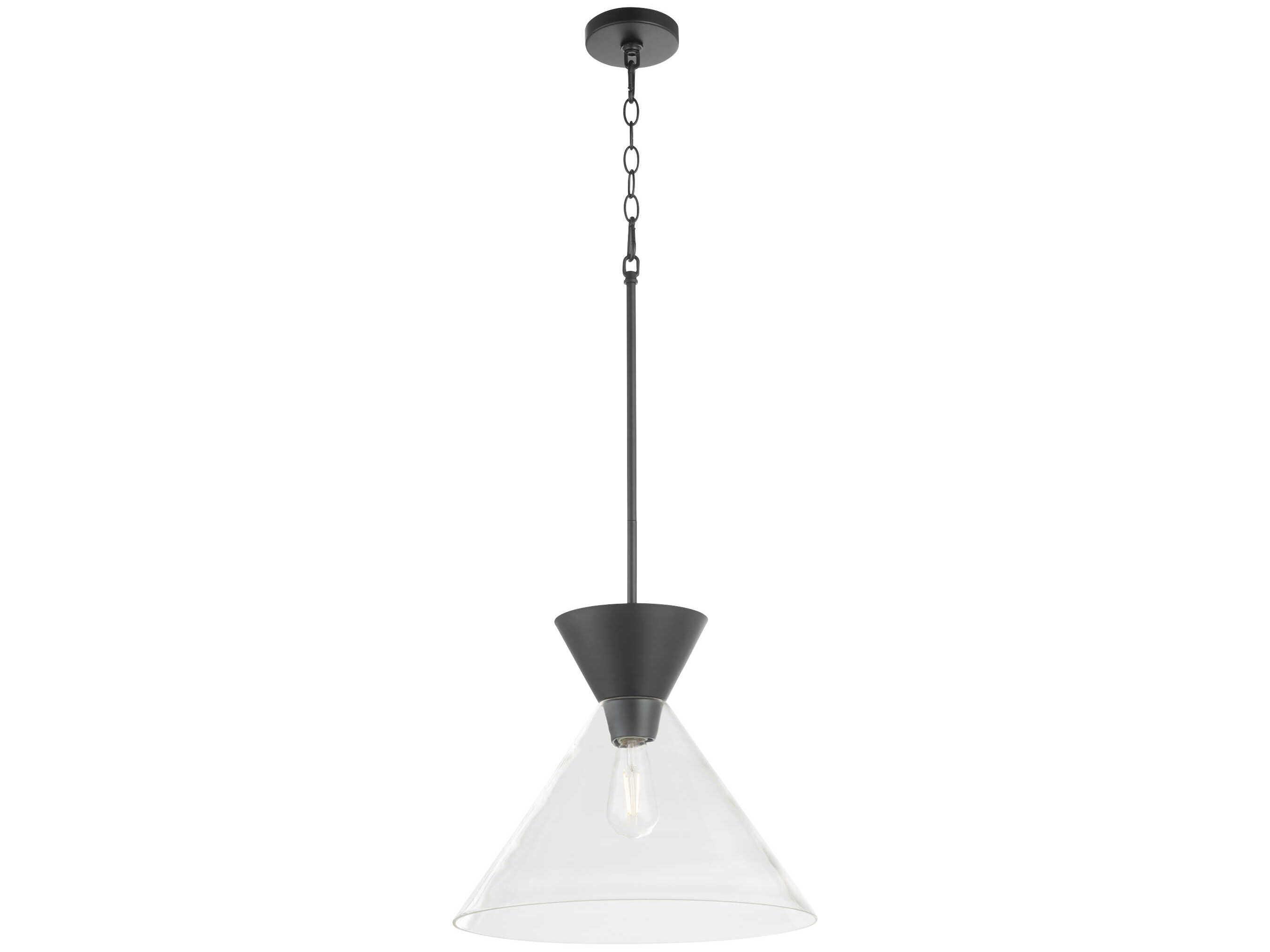 Quorum Beldar 1-Light Matte Black Pendant