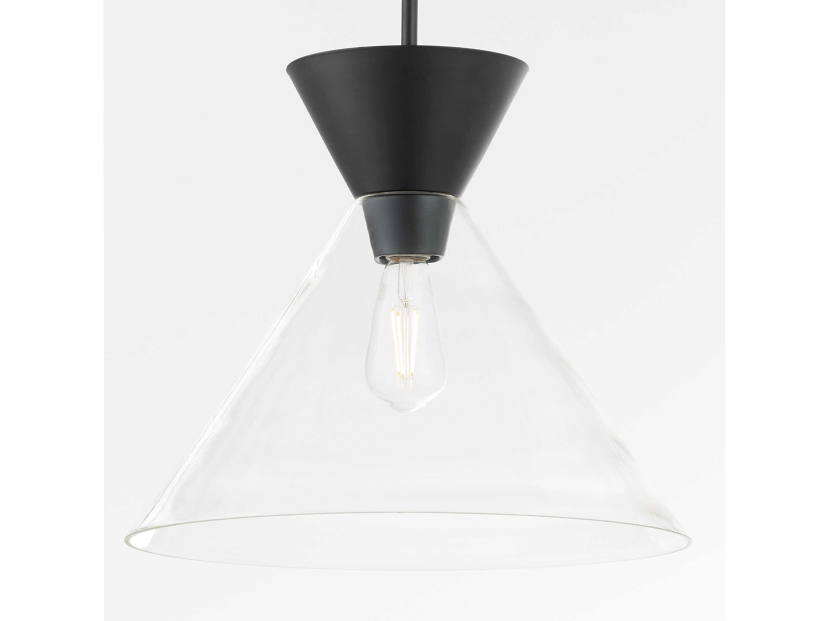 Quorum Beldar 1-Light Matte Black Pendant