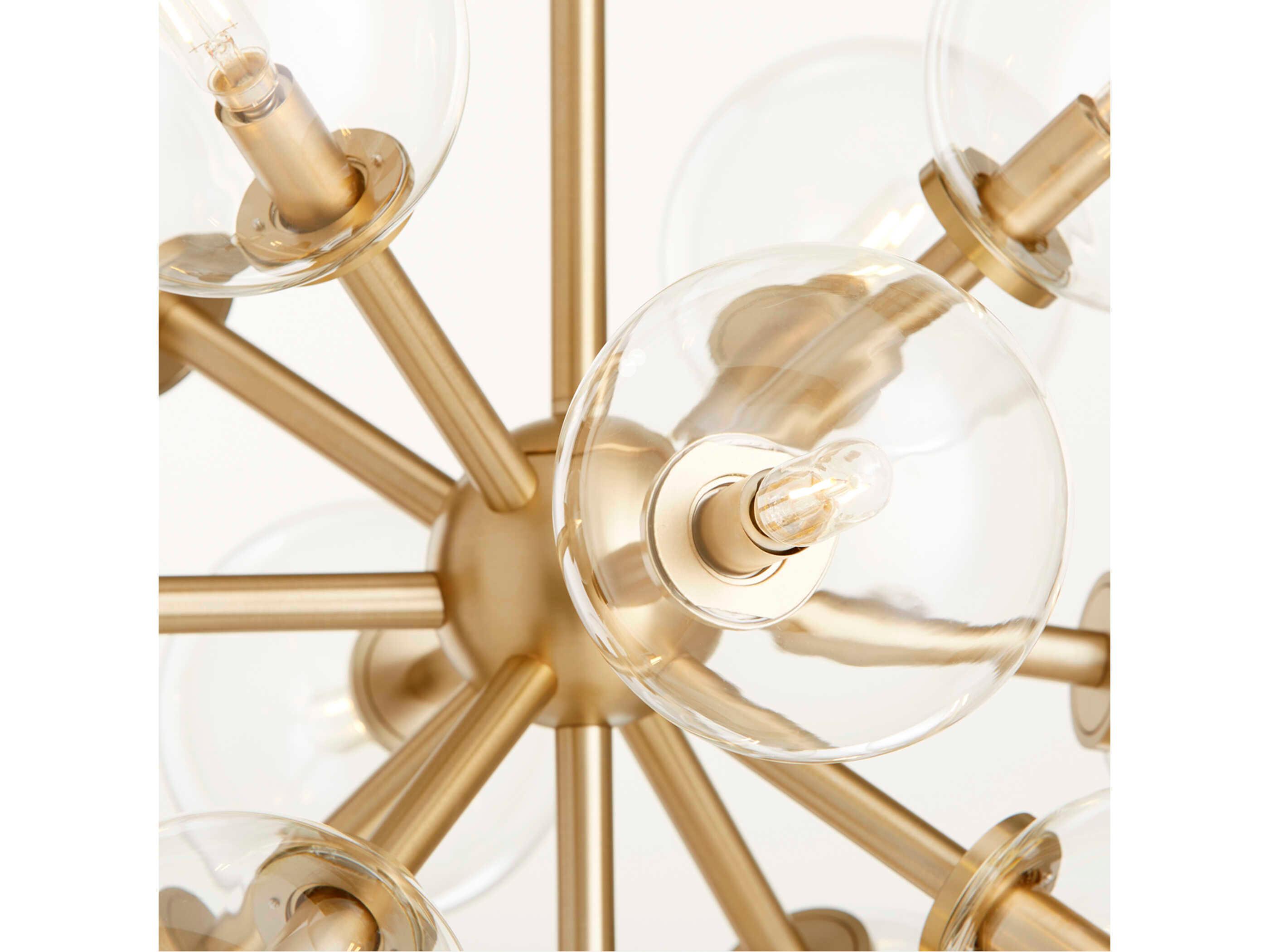 Quorum Rovi 13-Light Aged Brass Glass Globe Pendant