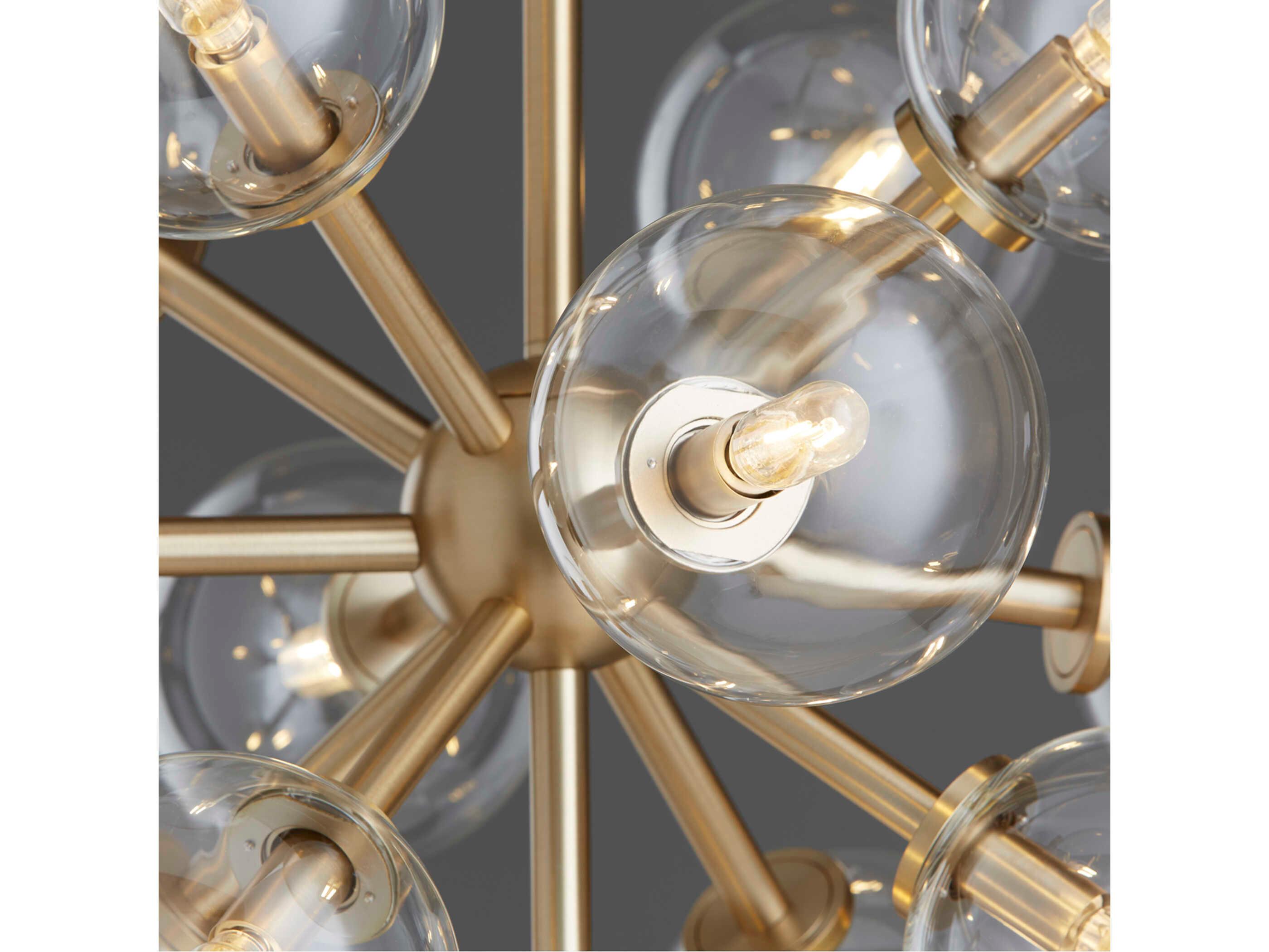Quorum Rovi 13-Light Aged Brass Glass Globe Pendant