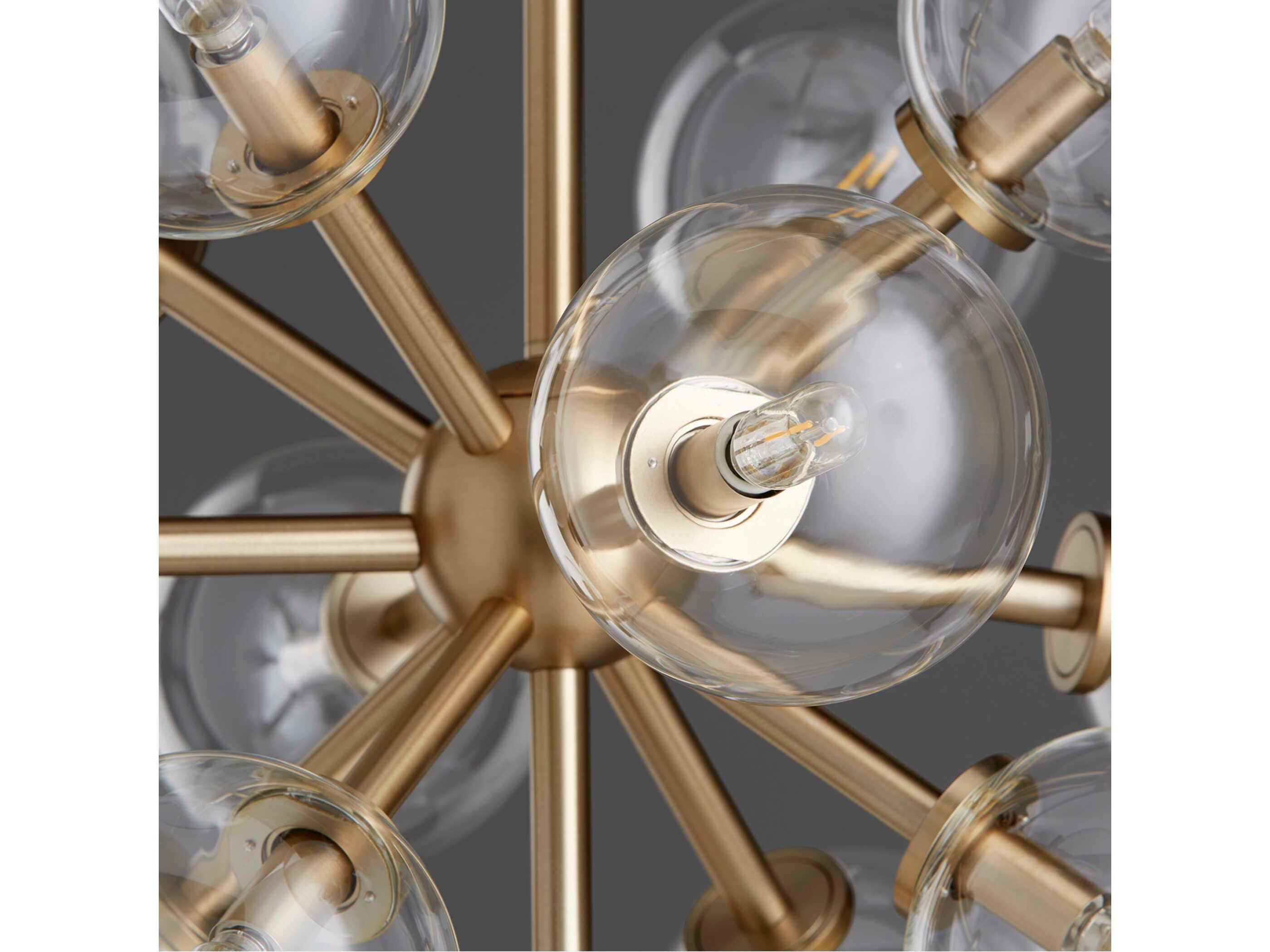 Quorum Rovi 13-Light Aged Brass Glass Globe Pendant