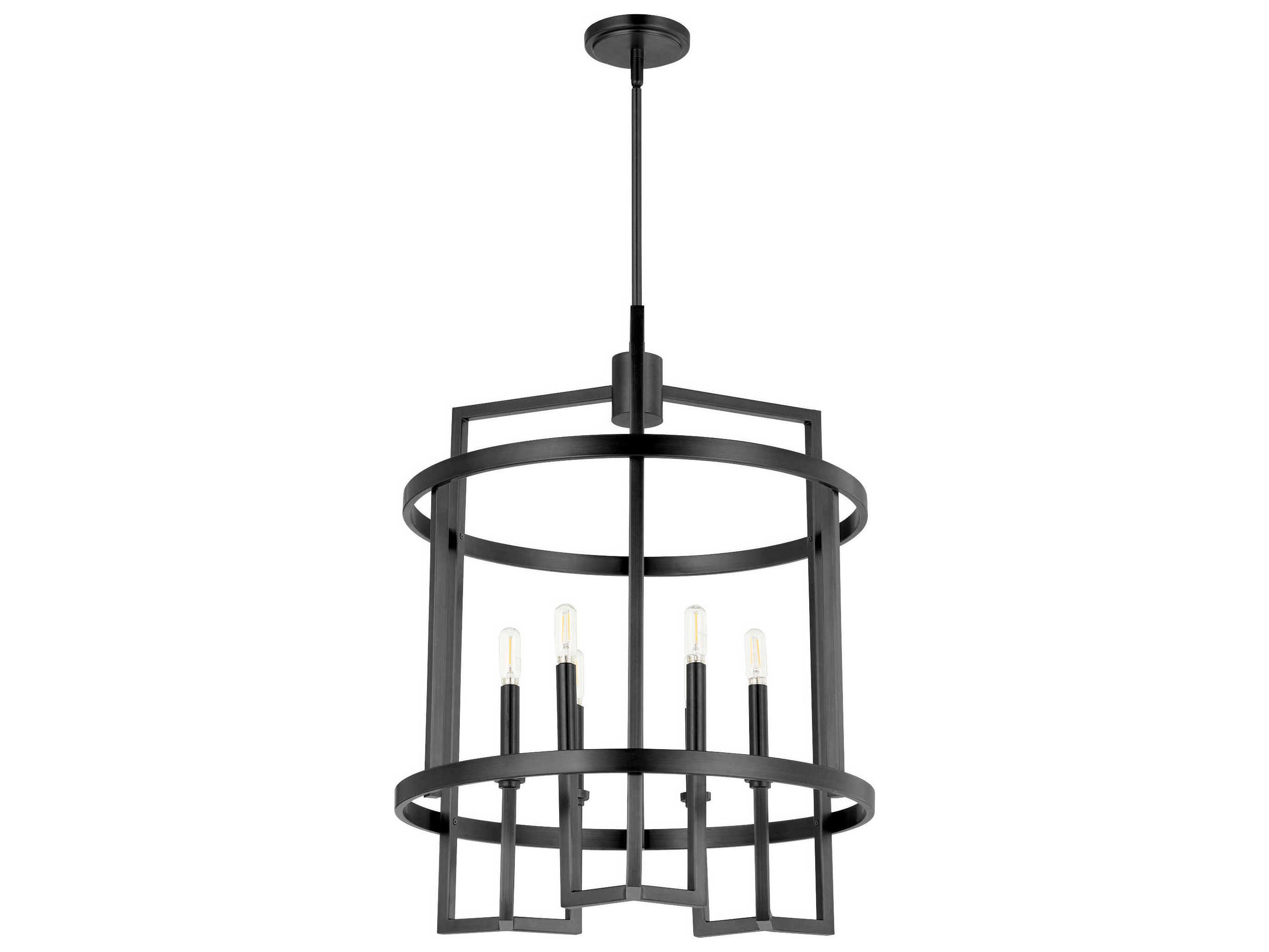 Quorum Merrick 6-Light Matte Black Geometric Pendant