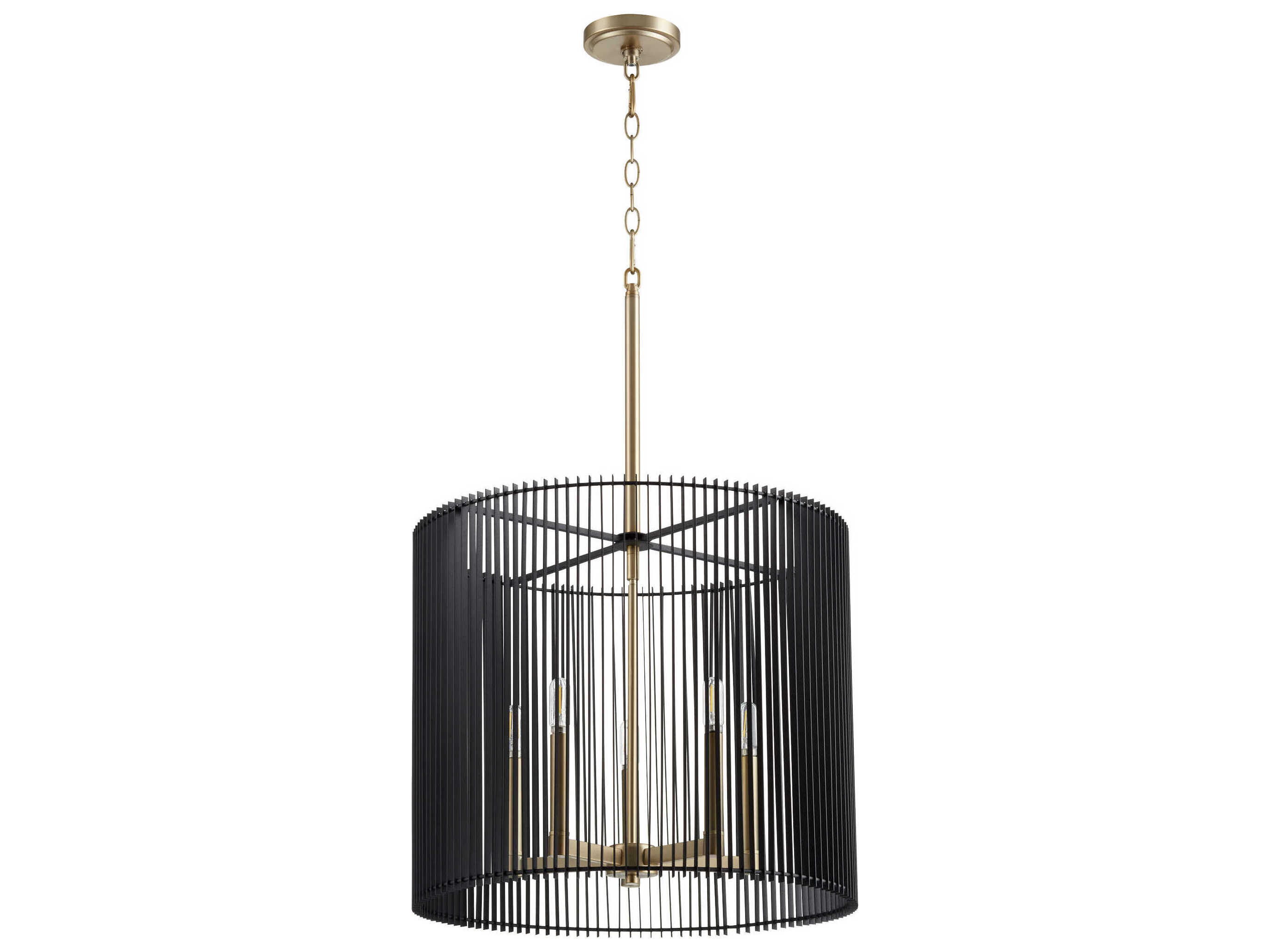 Quorum Finura 5-Light Aged Brass Pendant