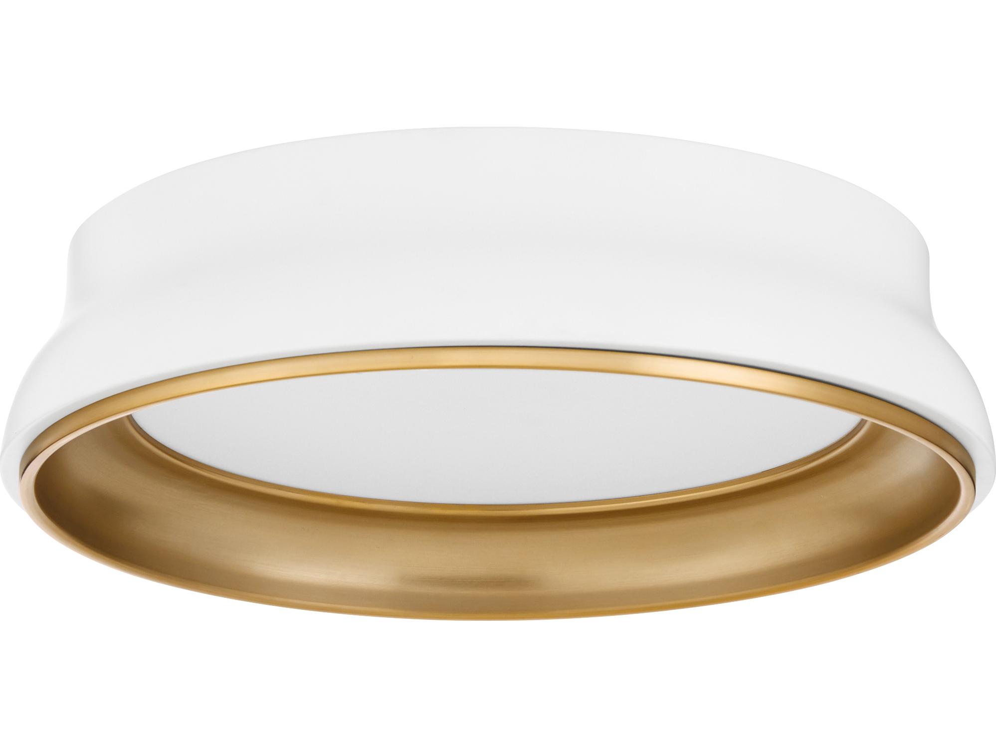 Quorum Legend Studio White Brushed Brass Flush Mount