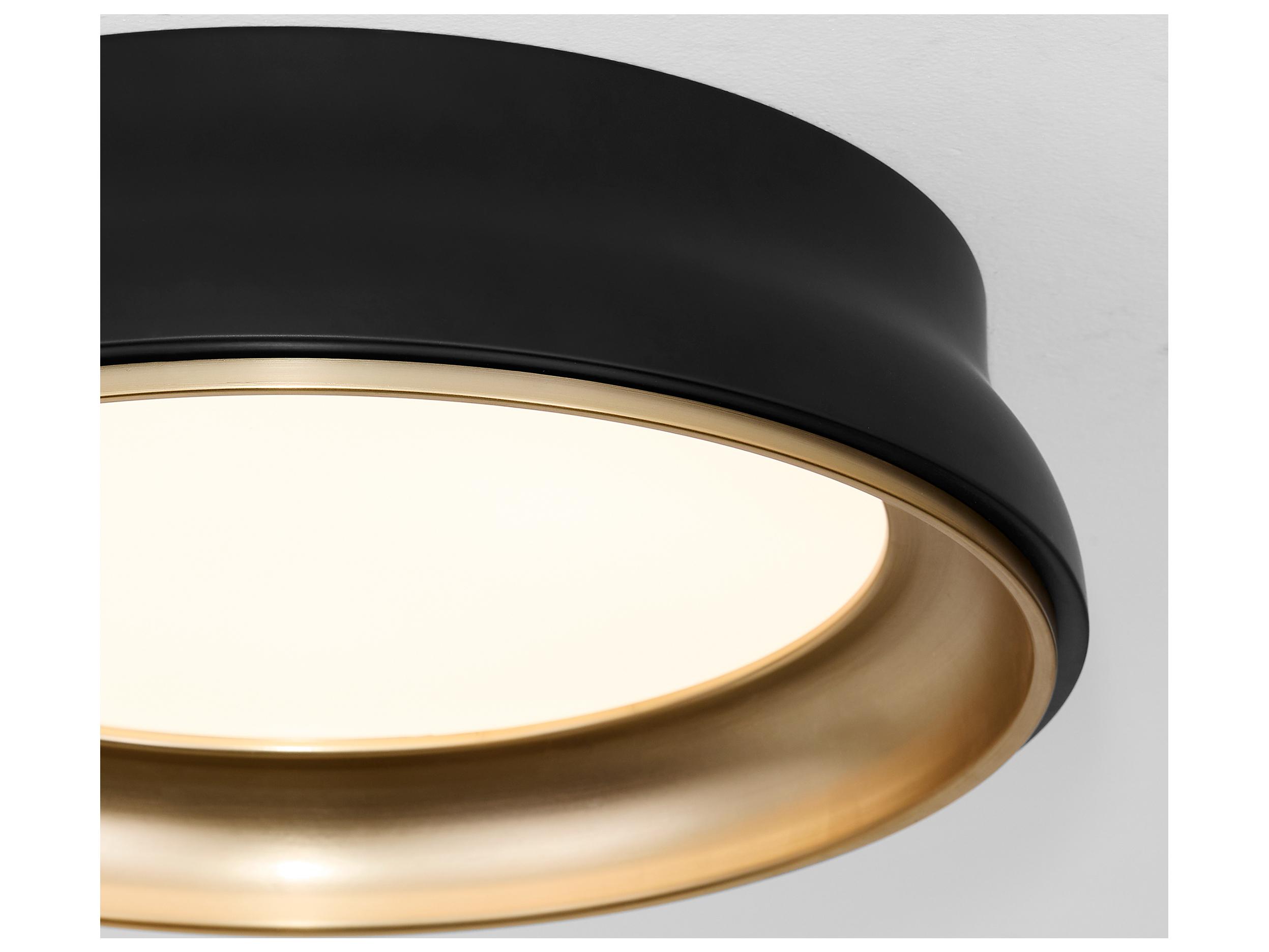 Quorum Legend Matte Black Brushed Brass Flush Mount