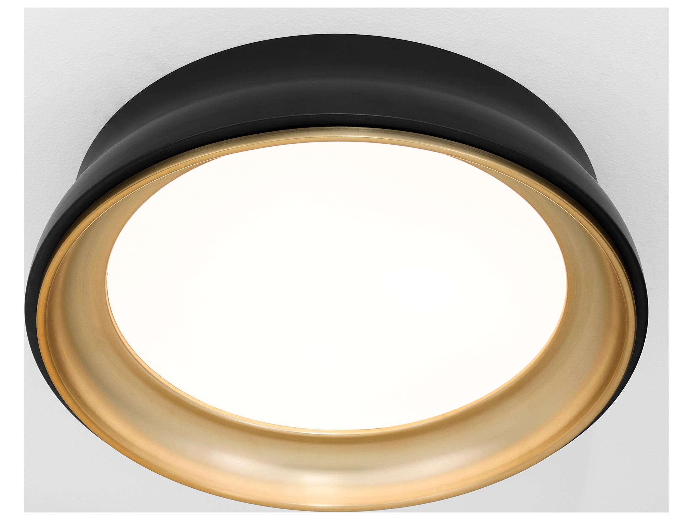 Quorum Legend Matte Black Brushed Brass Flush Mount