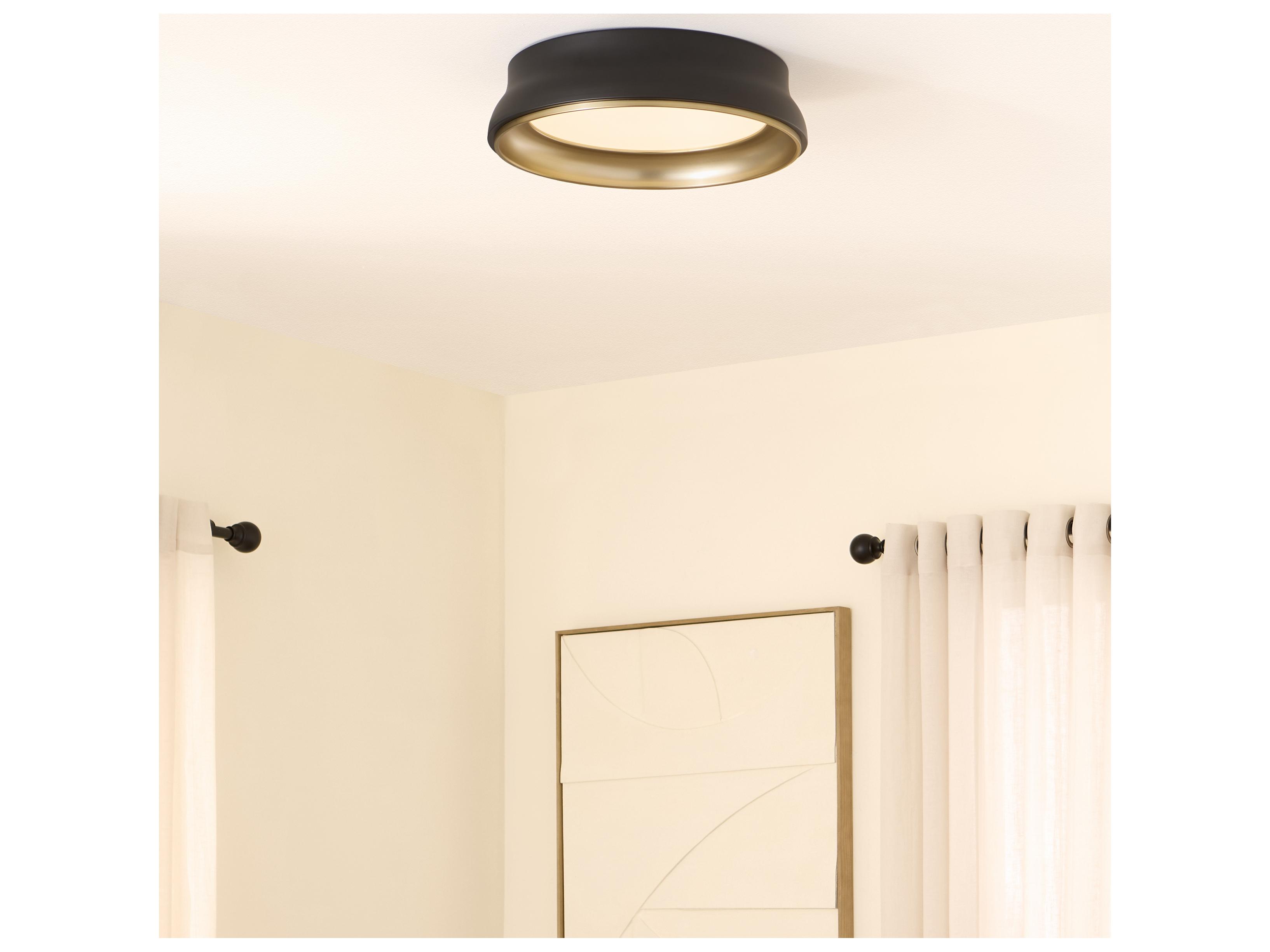 Quorum Legend Matte Black Brushed Brass Flush Mount