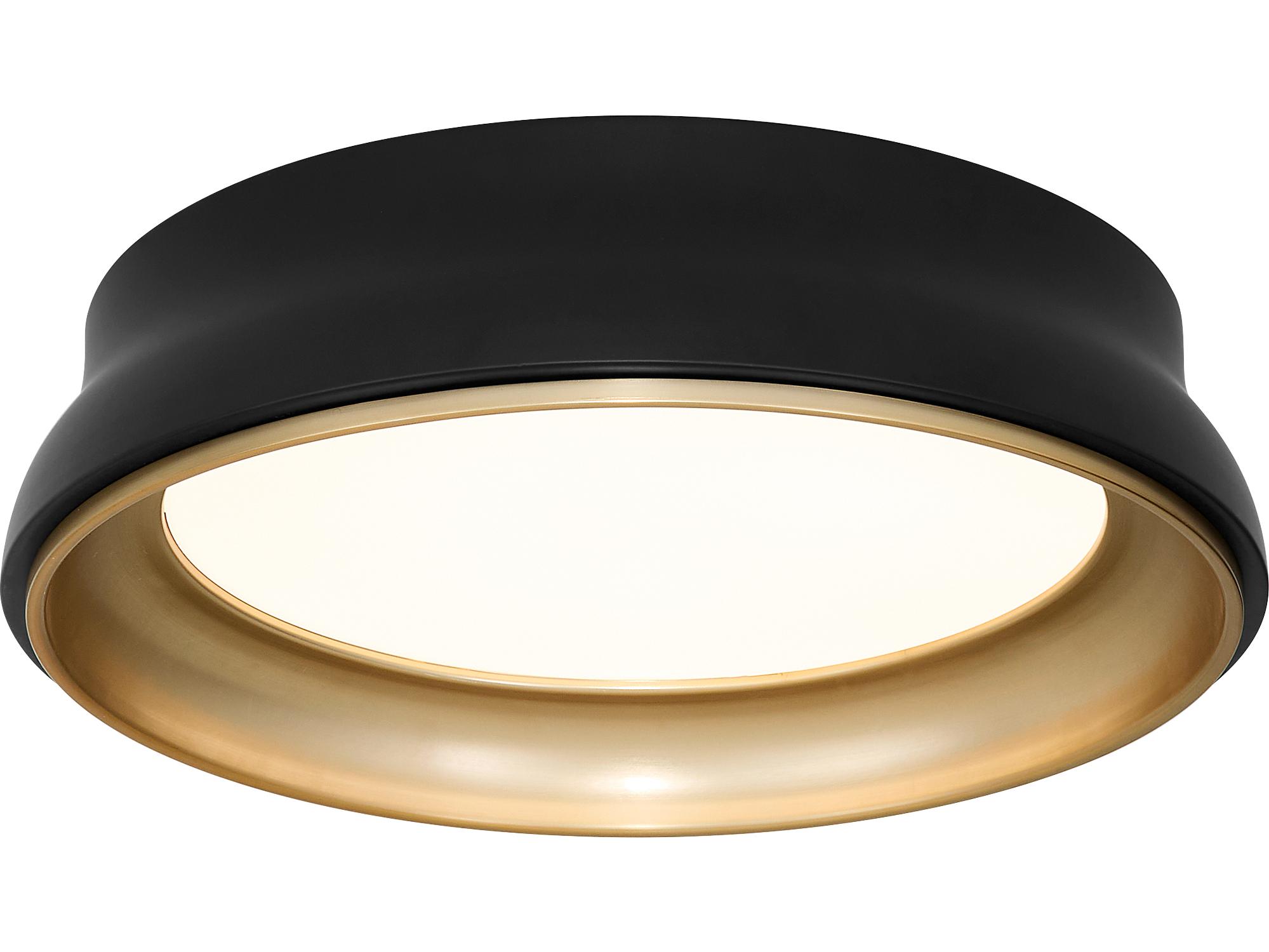 Quorum Legend Matte Black Brushed Brass Flush Mount