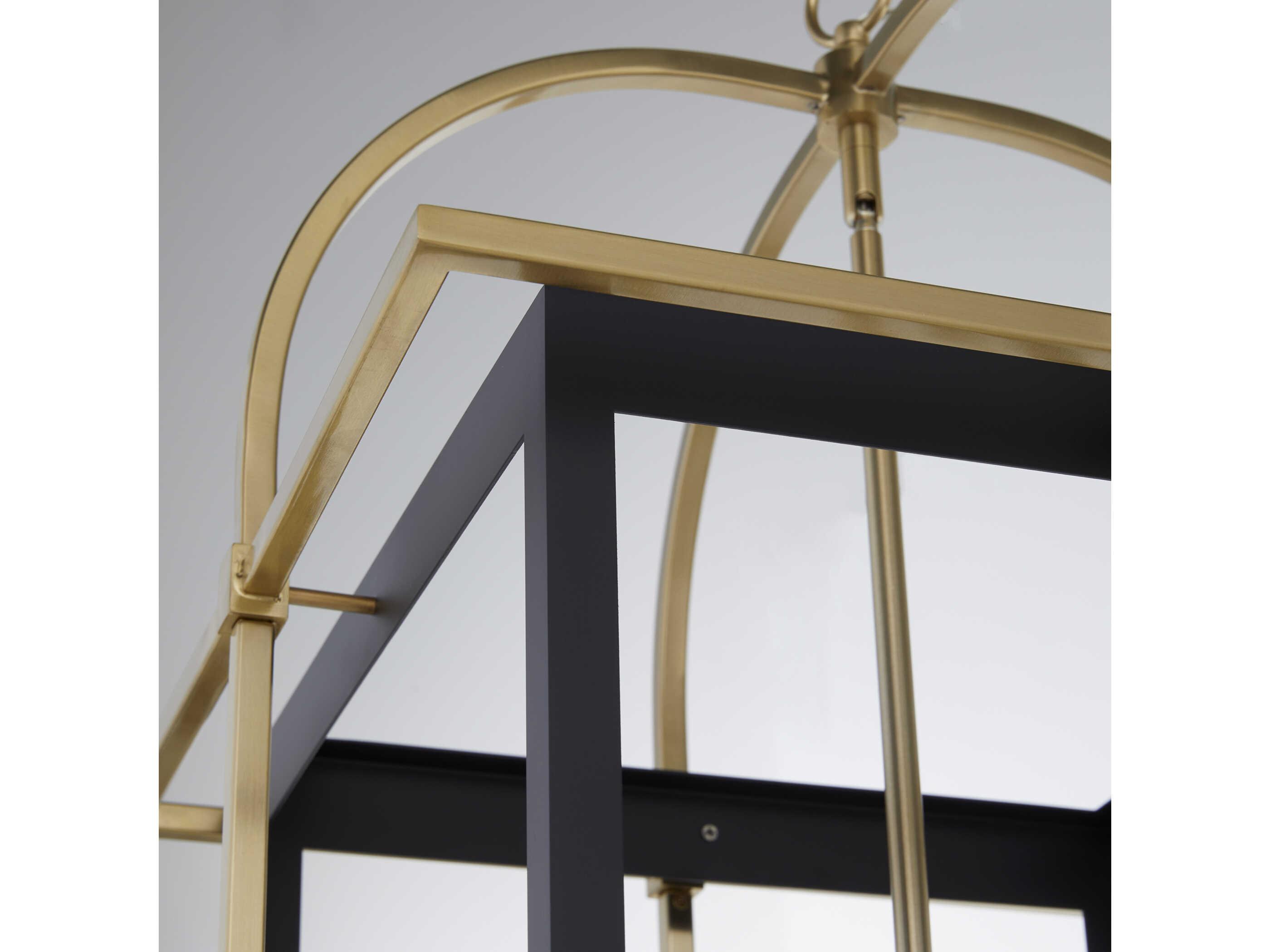 Quorum Moritz 4-Light Matte Black Aged Brass Pendant