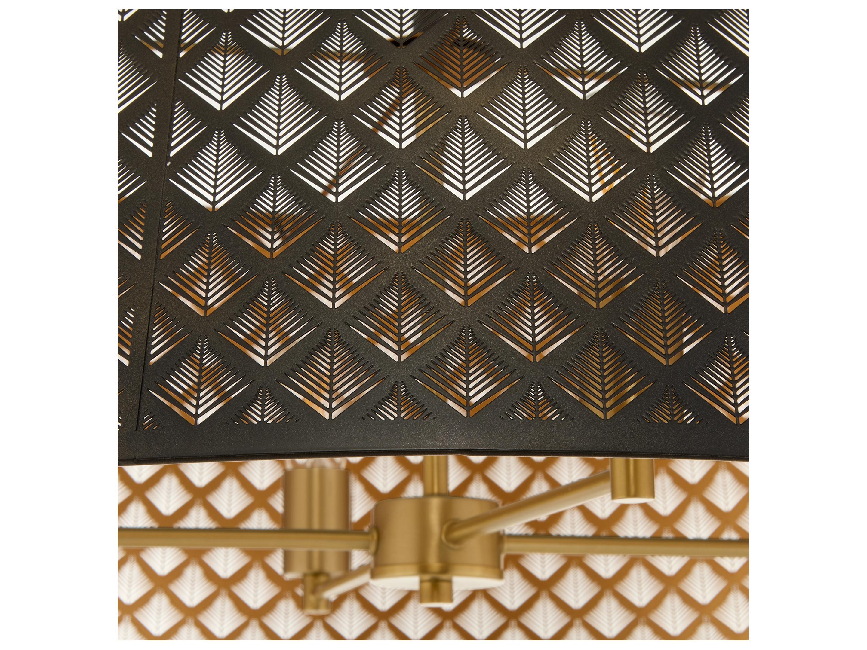 Quorum Benedict 4-Light Matte Black Aged Brass Drum Pendant