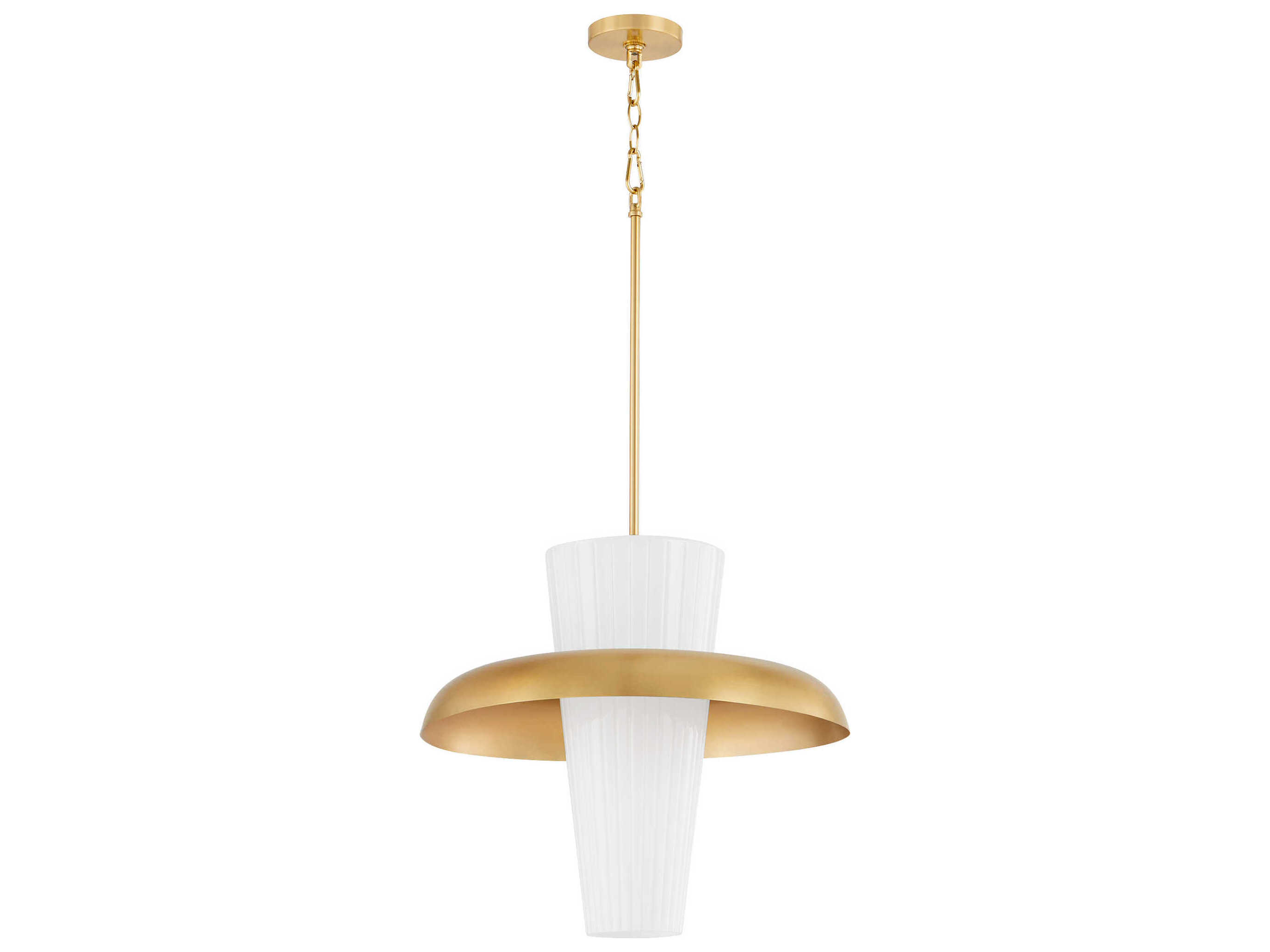 Quorum Mallory 1-Light Aged Brass Pendant